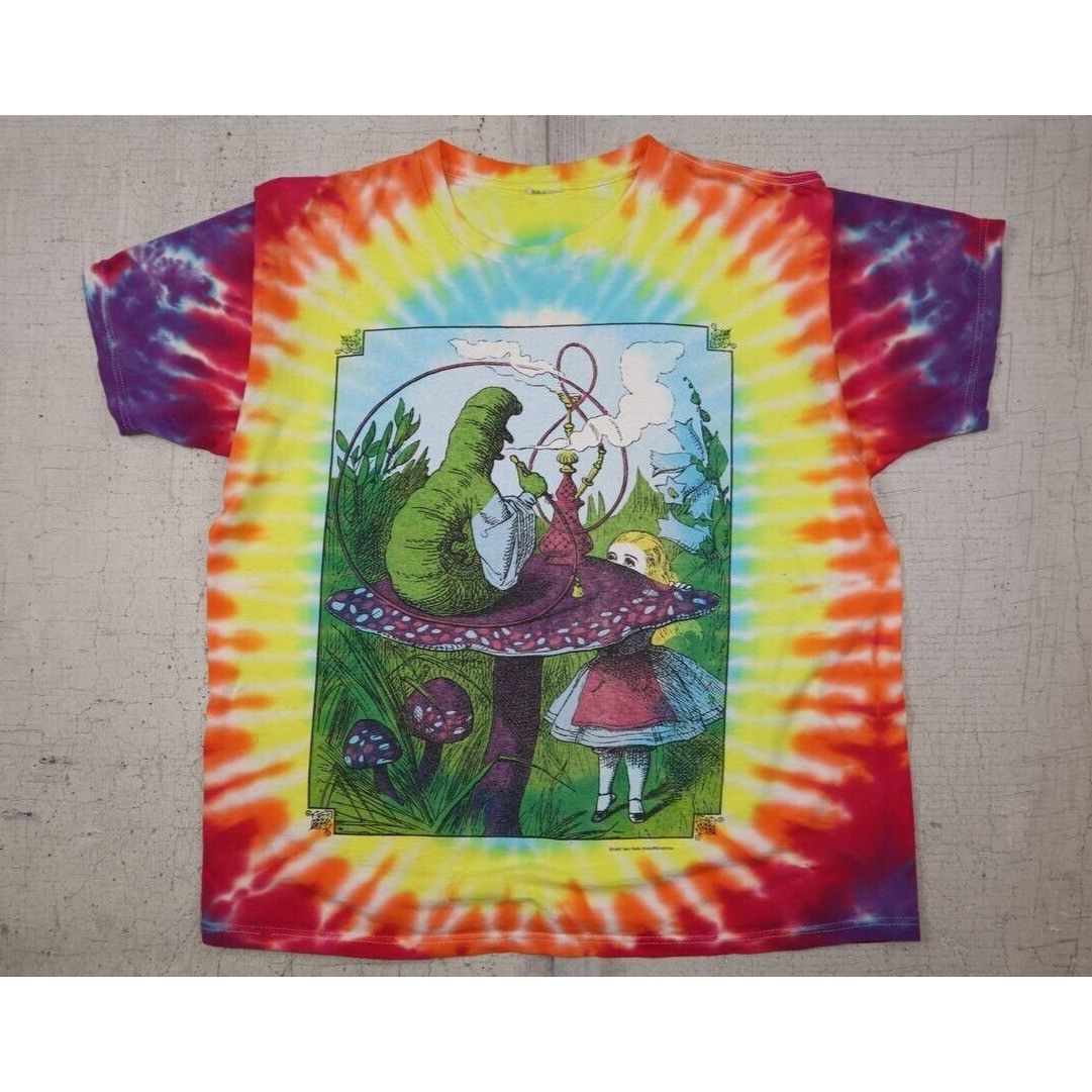 Vintage Vintage 90s Alice In Wonderland Tie Dye 1997 T Shirt Sz L Size US L / EU 52-54 / 3 - 4 Thumbnail