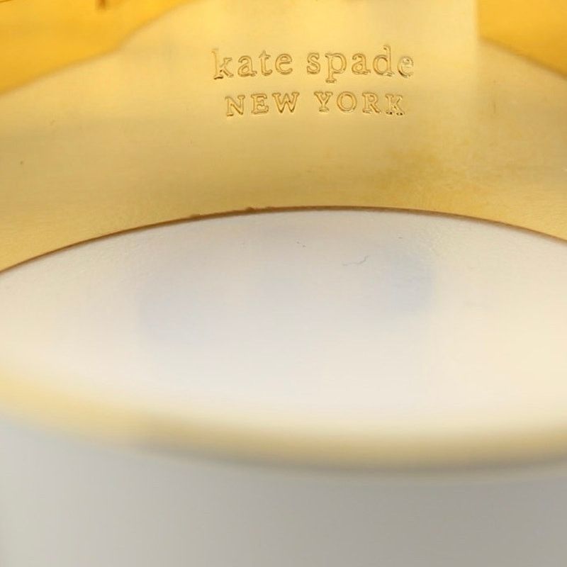 Kate Spade Kate Spade White Enamel Gold Tone Hinged Spade Bangle Size ONE SIZE - 6 Thumbnail