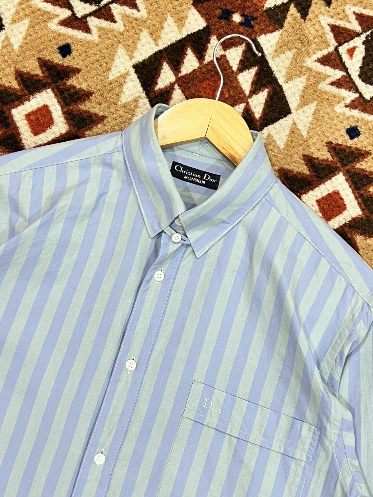 Christian Dior Monsieur Vtg Christian Dior Monsieur Stripes Shirt Size US M / EU 48-50 / 2 - 2 Thumbnail