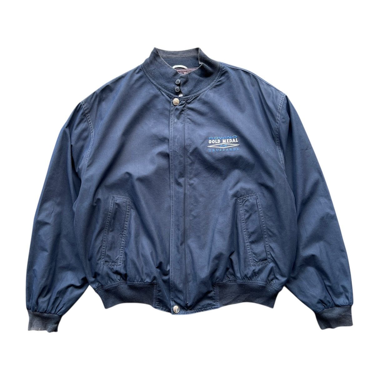 Trussardi Vintage Trussardi Rowing Gold Medal Navy Blue Bomber jacket Size US M / EU 48-50 / 2 - 1 Thumbnail