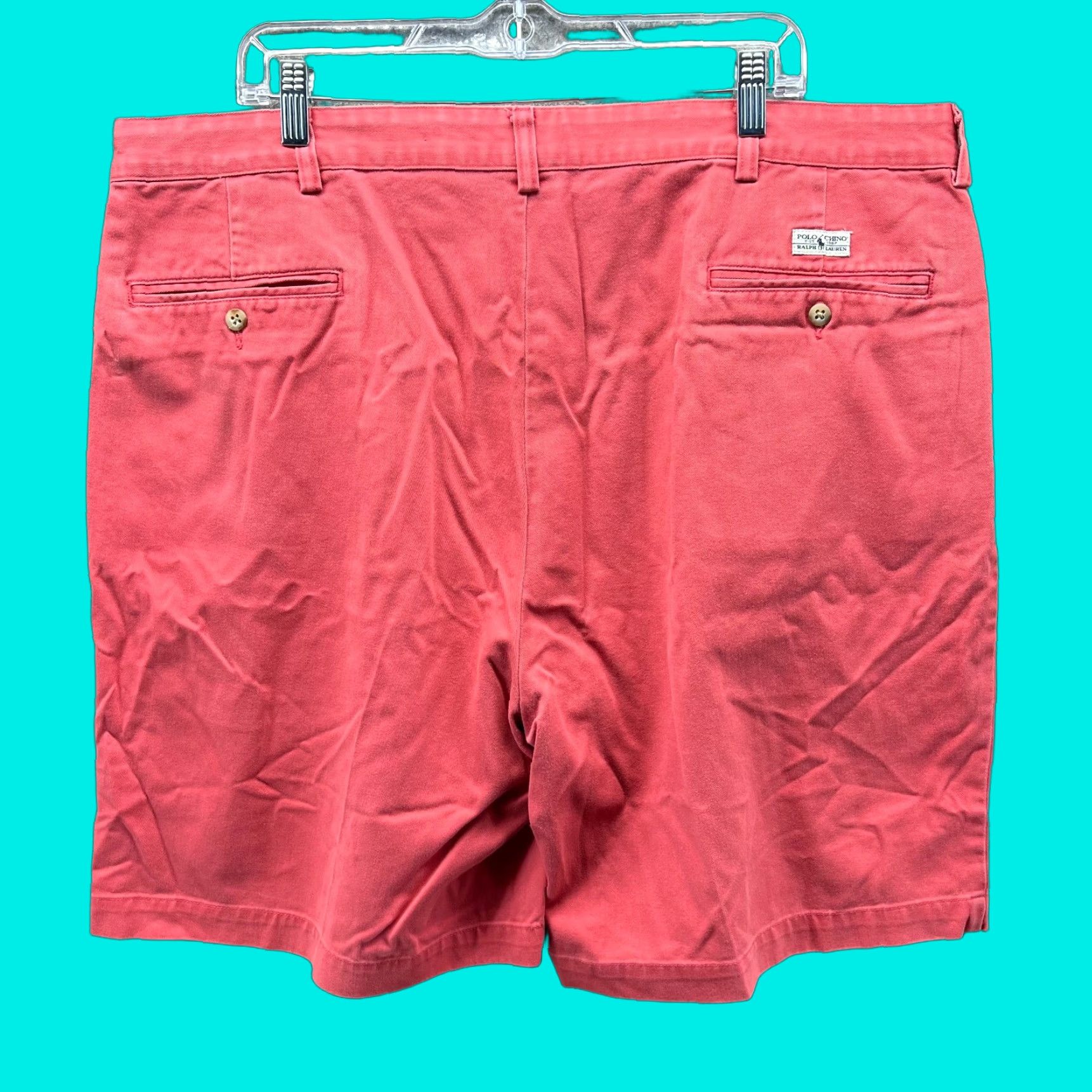 Polo Ralph Lauren VINTAGE Ralph Lauren Shorts Mens 42 Pink Chino Pleated Cotton Pony Classic Golf Size US 42 / EU 58 - 1 Thumbnail
