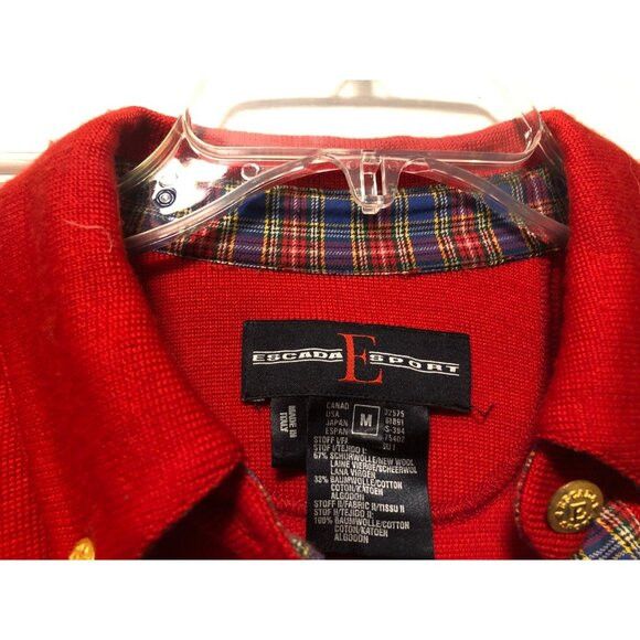 Escada Sport escada sport women's red 67%wool 33%cotton polo size: M Size M / US 6-8 / IT 42-44 - 4 Thumbnail
