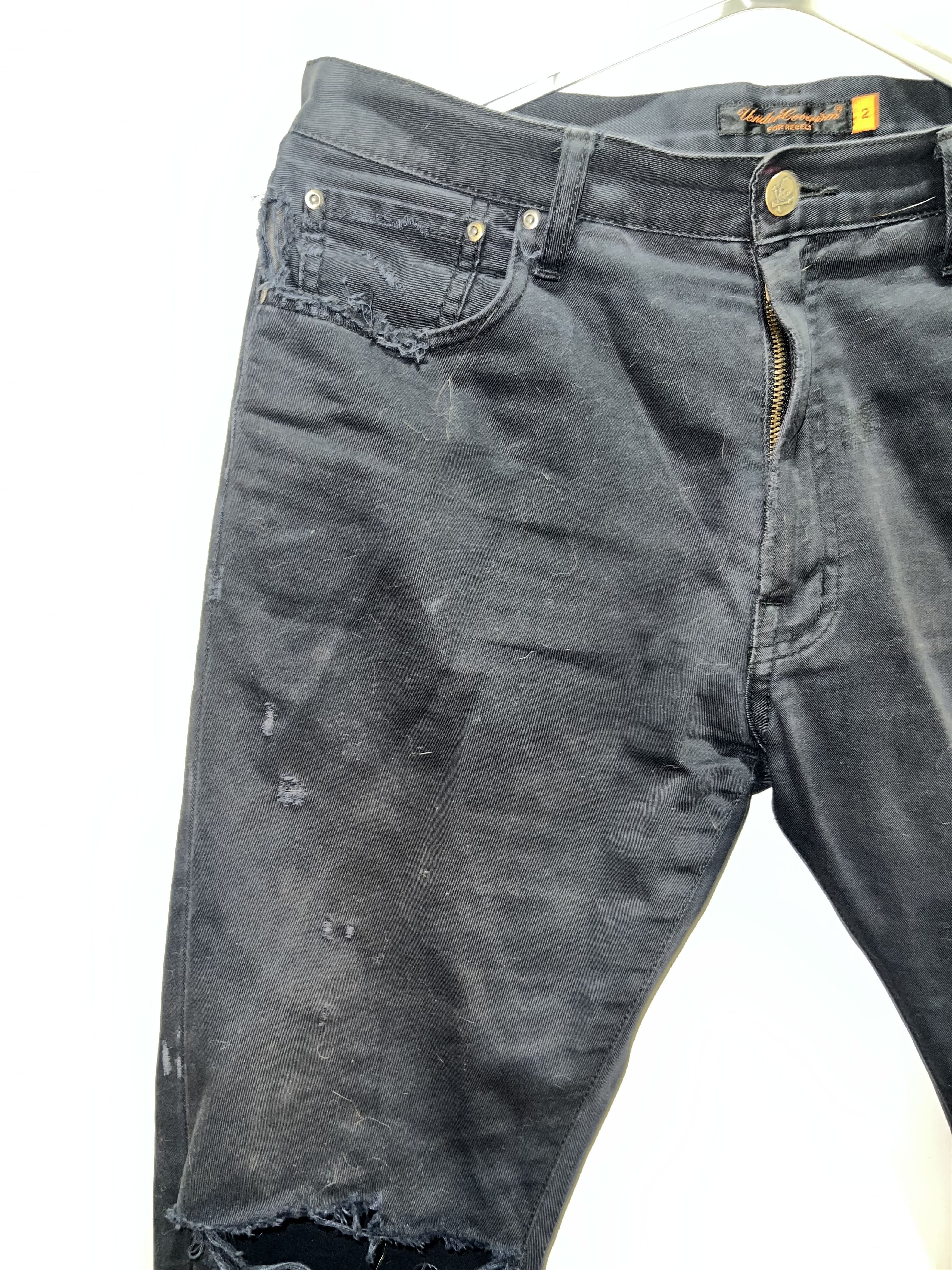 Undercover SS05 Graffiti Patch Distressed Dark Navy Twill Jeans Size US 32 / EU 48 - 13 Thumbnail