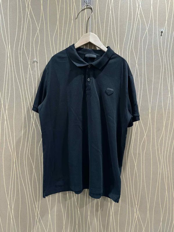Prada Prada Black Cotton Men's Polo Shirt Size US XXL / EU 58 / 5 - 1 Thumbnail