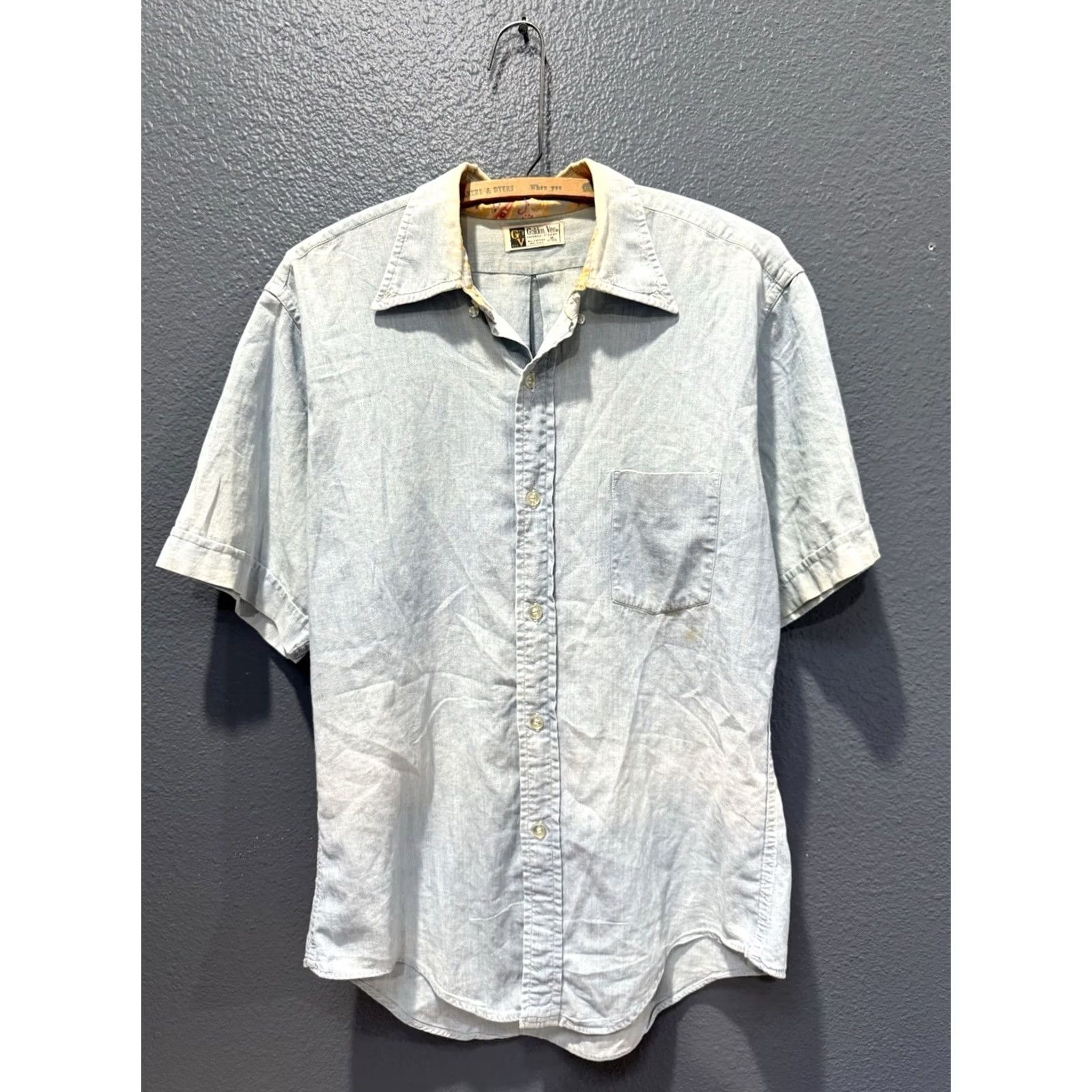 Vintage VINTAGE Golden Vee Cotton Chambray Button Up Polo Shirt Adult Medium Size US M / EU 48-50 / 2 - 3 Thumbnail