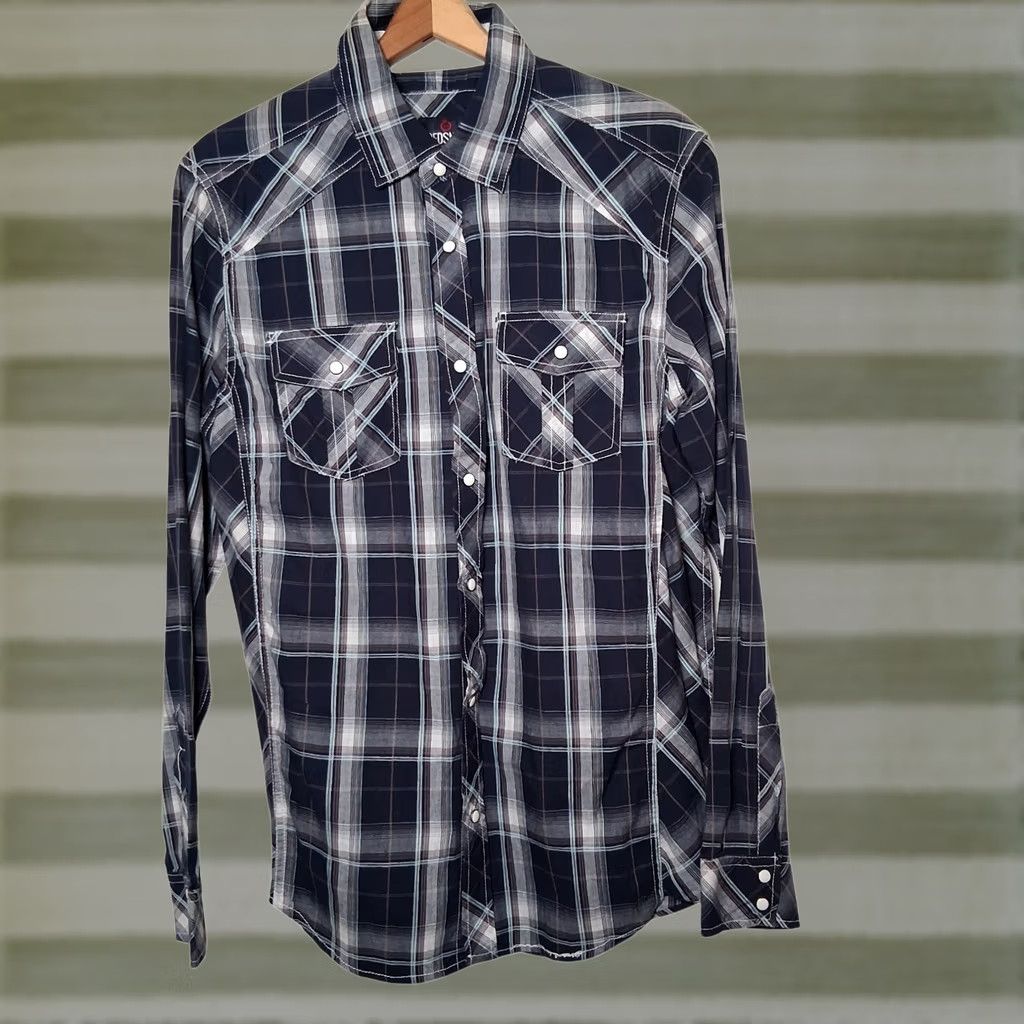 Vintage VINTAGE Red Snap Clothing Company Western Shirt Pair Men Medium Plaid Red Blue Ranch NEW Size US M / EU 48-50 / 2 - 1 Thumbnail