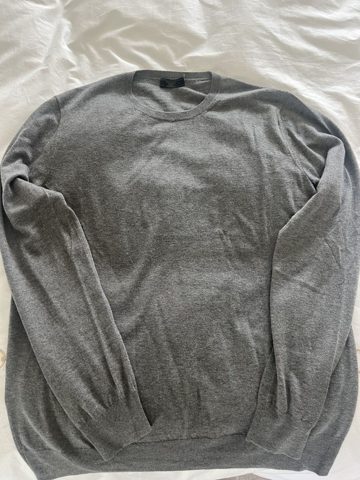 Prada Prada gray cashmere crew beck sweater Size US L / EU 52-54 / 3 - 2 Thumbnail