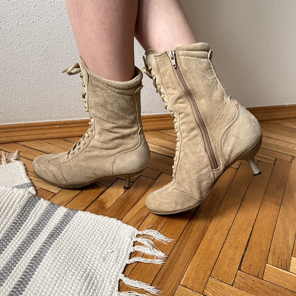 New Rock Cyber Y2K Moto Boots Kitten Heels Prada Miu Miu Vibe Size US 8 / IT 38 - 5 Thumbnail