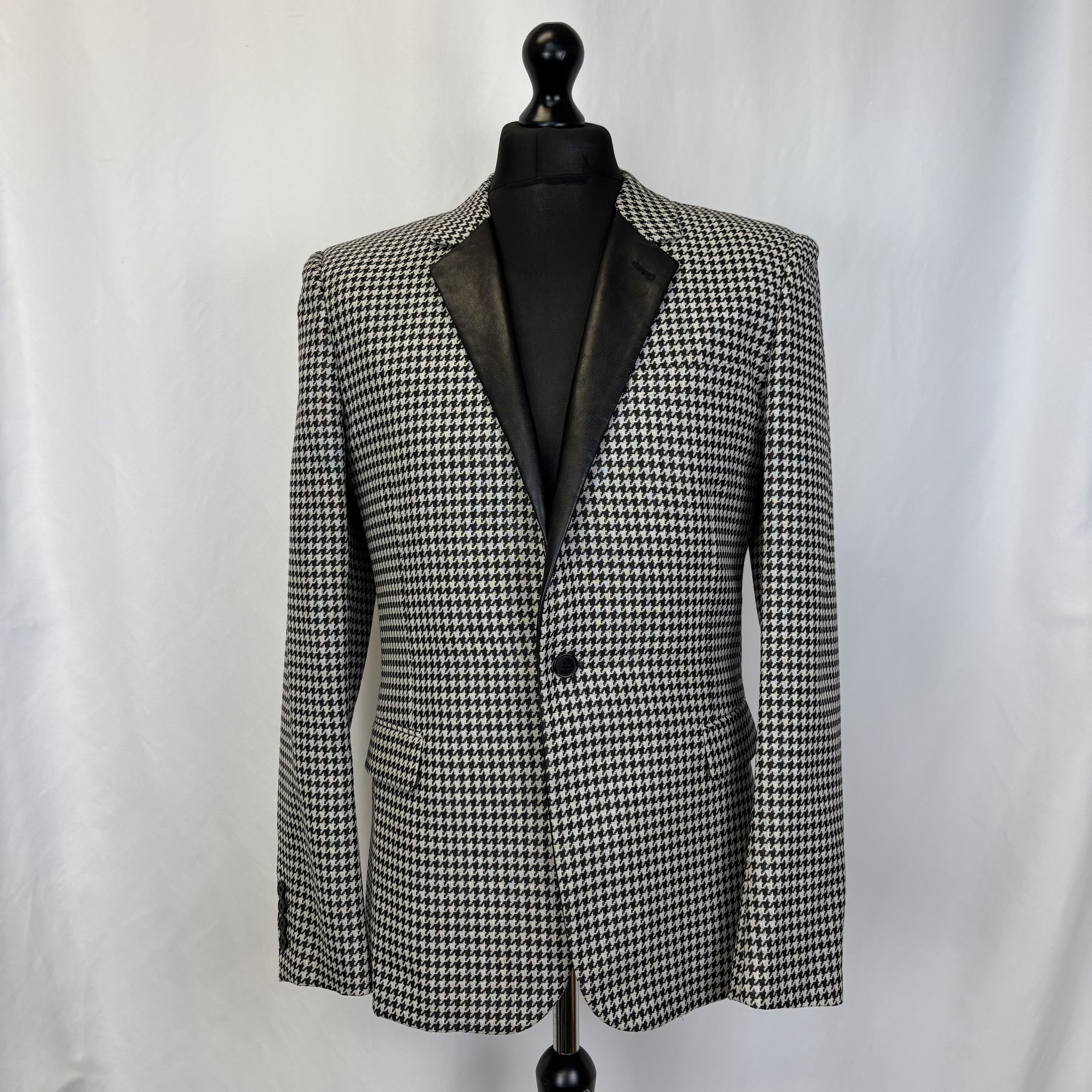 Saint Laurent Paris Saint Laurent Black & White Houndstooth Blazer Size 54R - 1 Thumbnail