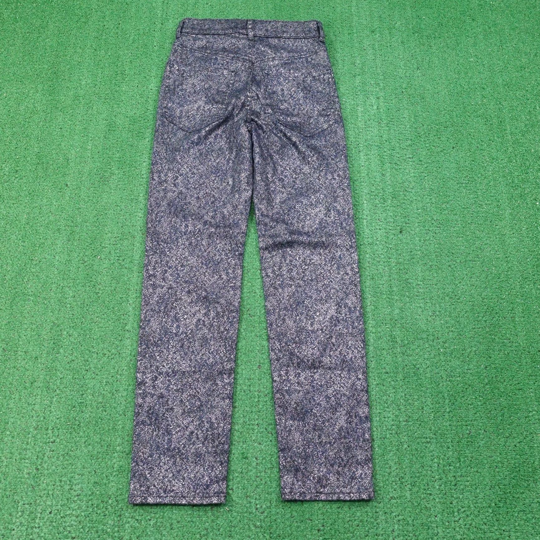 Express EXPRESS Jeans Women Slim Super High Rise 00 Blue Black Speckled Denim 27" Inseam Contemporary Stretch Womens Jeans Size 24" / US 00 / IT 34 - 7 Thumbnail