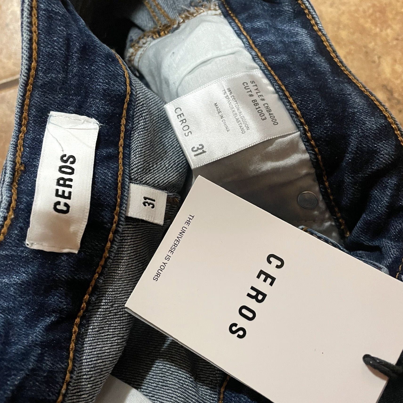 Vintage CEROS Women's Boyfriend Jeans High Rise Medium Blue Size 31 NWT CHB4018 Size 24" / US 00 / IT 34 - 3 Thumbnail