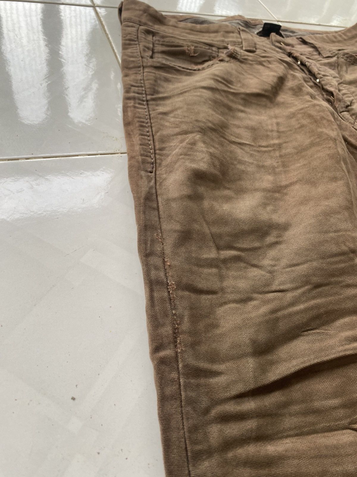 Marithe + Francois Girbaud MFG Distressed Whisky Brown Jeans Size US 32 / EU 48 - 7 Thumbnail