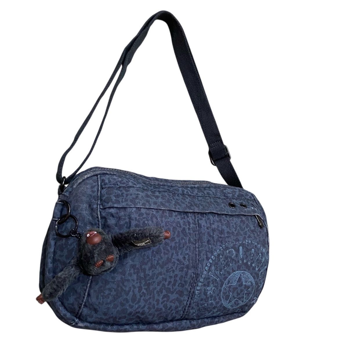 Japanese Brand Kipling Jachin Crossbody Bag Blue Leopard Print Animal Size ONE SIZE - 3 Thumbnail
