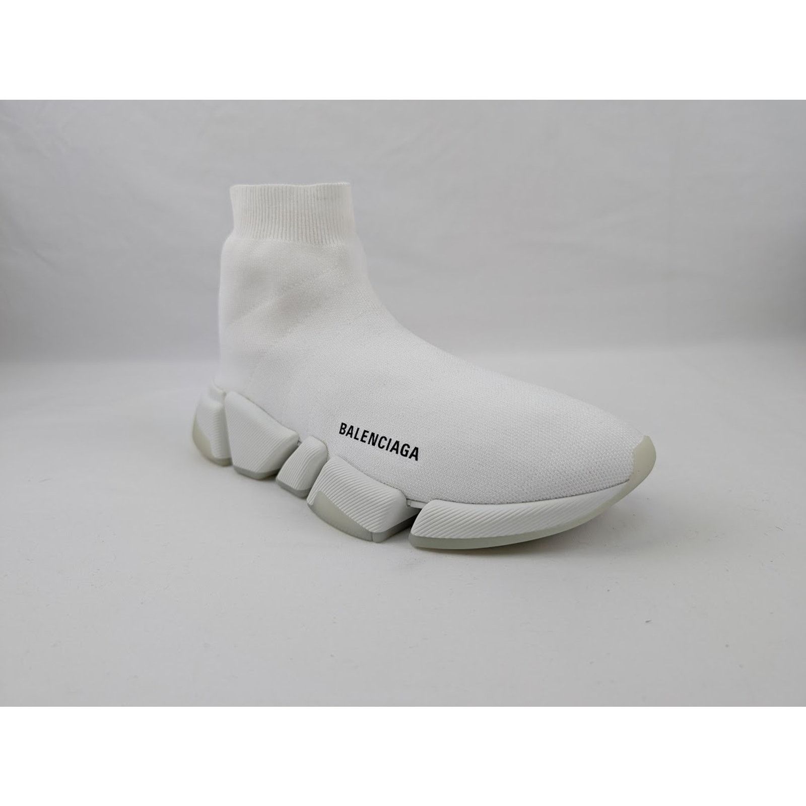 Balenciaga o1rshd1 Speed 2.0 LT Recycled Knit Sneakers in White Size US 12 / EU 45 - 2 Thumbnail