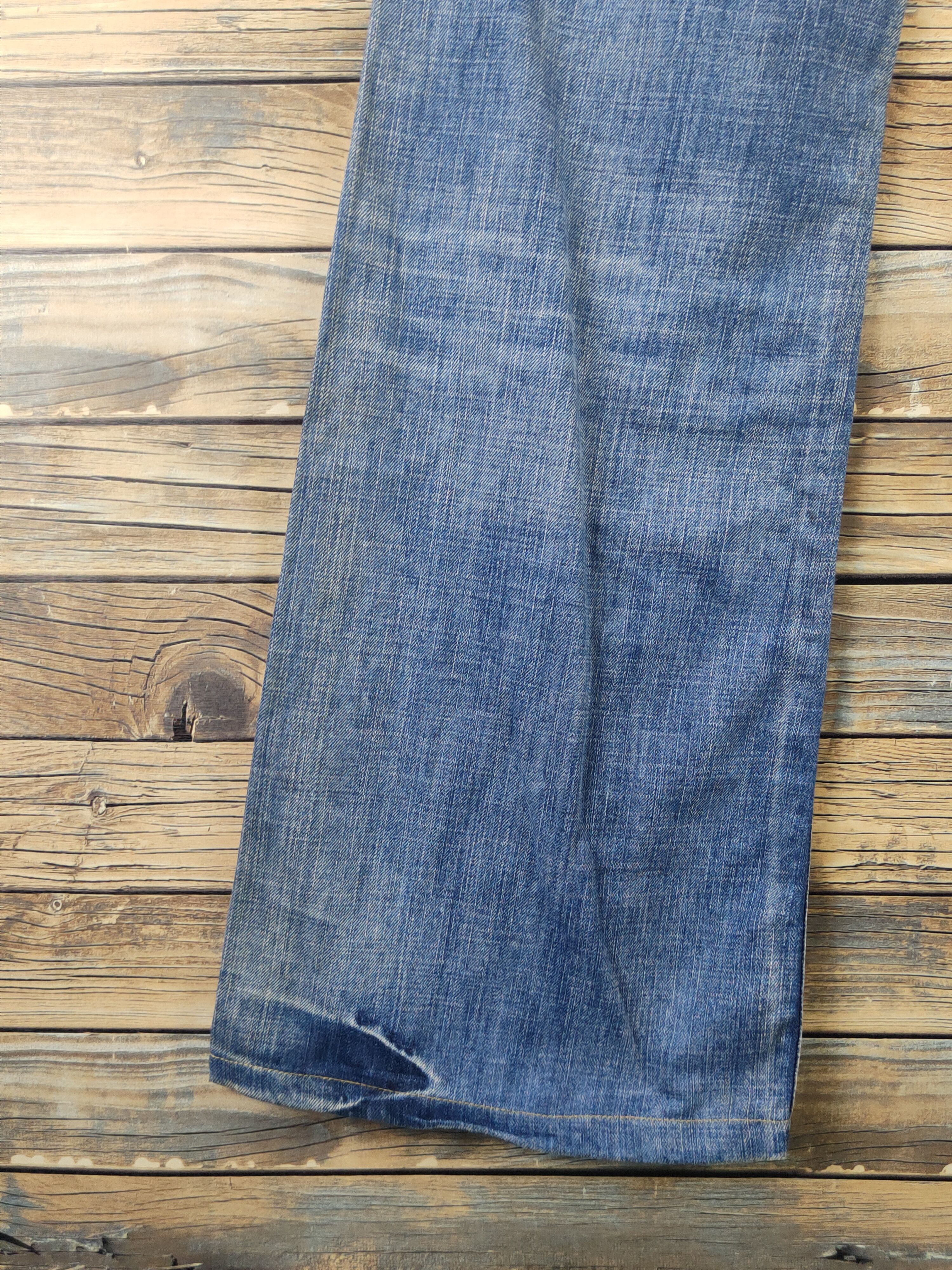 Japanese Brand DL Japanese Brand Blue Distressed Suspender Jeans #1082 Size 28" / US 6 / IT 42 - 14 Thumbnail