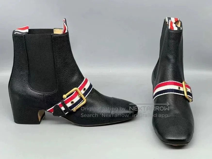 Thom Browne Thom Browne Black Ankle Boots with Stripes. Size US 4.5 / IT 34.5 - 1 Thumbnail