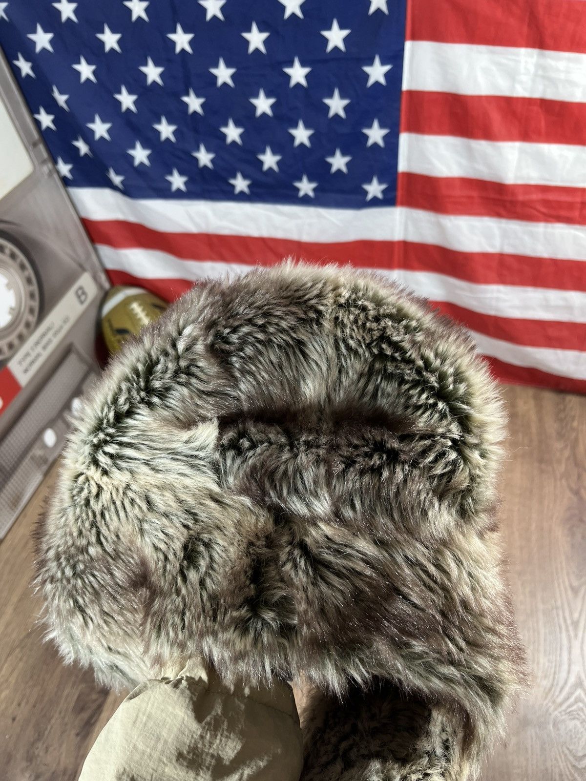 Japanese Brand Vintage Crazy Y2k Fuzzy Fur Ushanka Hat Size ONE SIZE - 4 Thumbnail