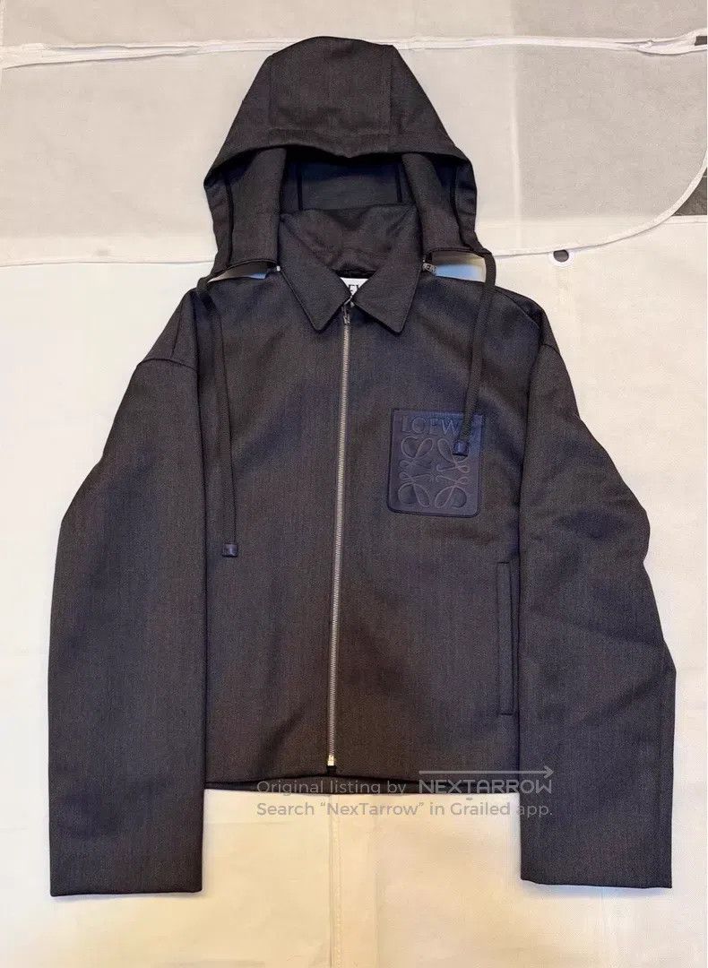 Loewe Loewe Heather gray Anagram wool hooded zip parka Size US M / EU 48-50 / 2 - 1 Thumbnail