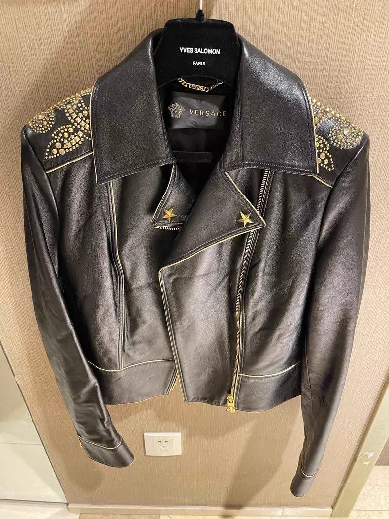 Versace Versace Leather coat Size US S / EU 44-46 / 1 - 1 Thumbnail