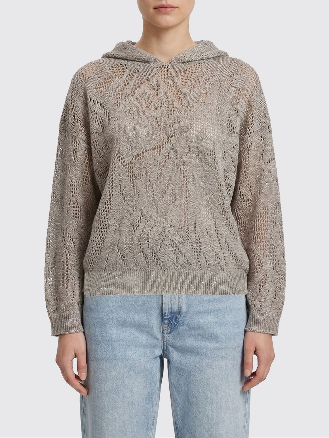 Brunello Cucinelli Brunello Cucinelli Sweatshirt Woman Mud Size M / US 6-8 / IT 42-44 - 1 Thumbnail