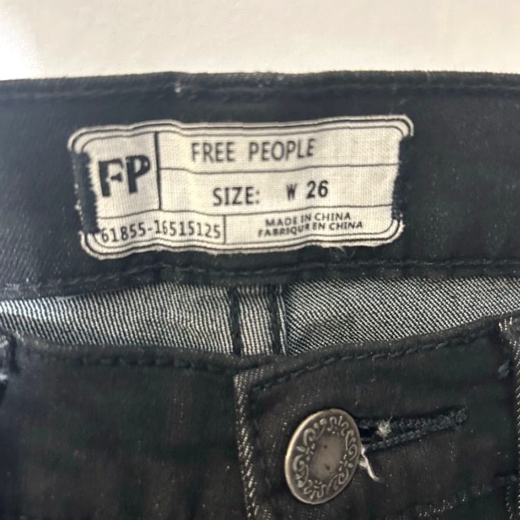 Free People Free People Black Denim Jeans 5-pocket Bootcut Wide-Leg Women 26 Size Pants Size 26" / US 2 / IT 38 - 2 Thumbnail