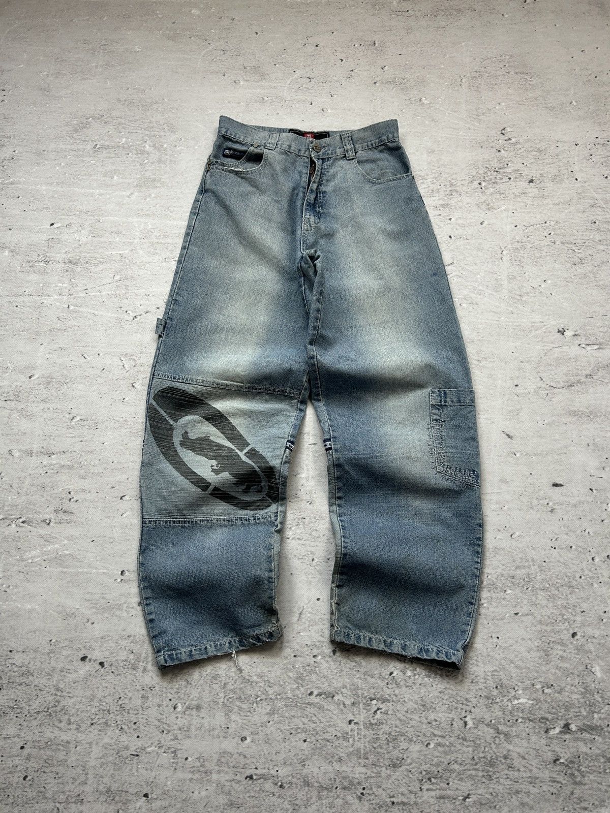 Ecko Unltd. 💥Vintage Ecko Unltd Baggy Big Logo Washed Blue Denim Jeans💥 Size US 30 / EU 46 - 1 Thumbnail