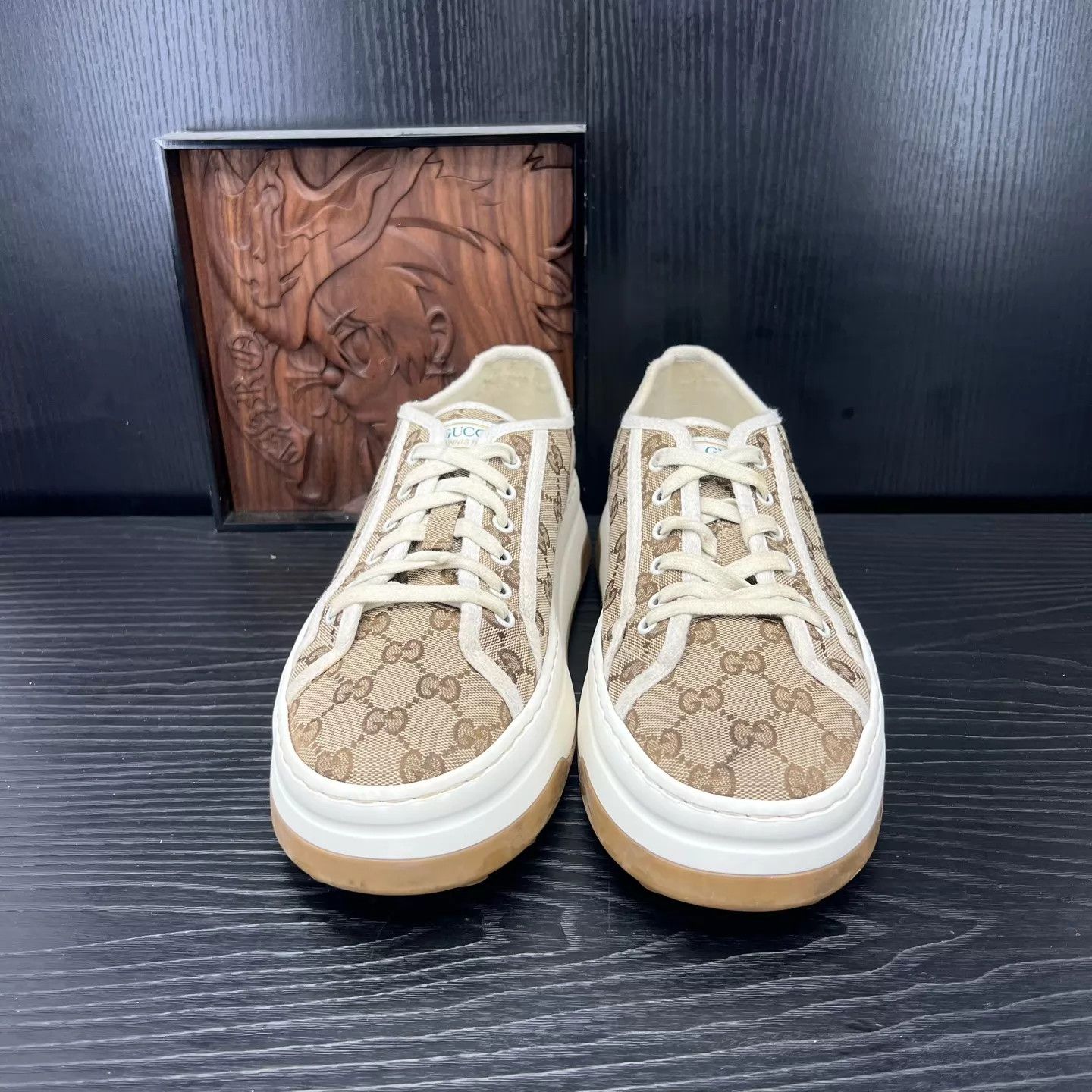 Gucci GUCCI Interlocking white & brown sneakers US9/EU43 Size US 9 / EU 42 - 5 Thumbnail