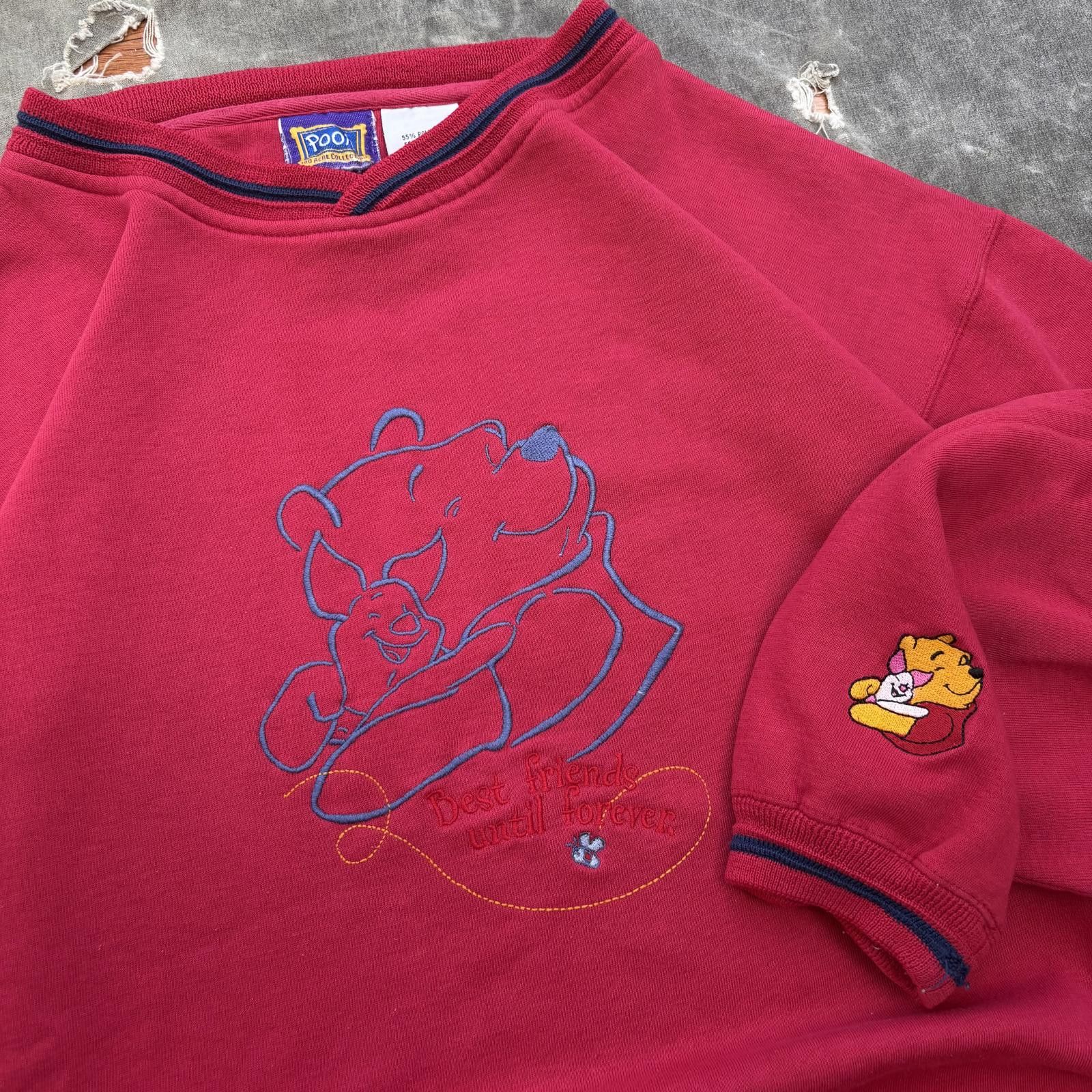 Disney Vintage 90s Winnie The Pooh Piglet Best Friends Sweatshirt Size L / US 10 / IT 46 - 2 Thumbnail