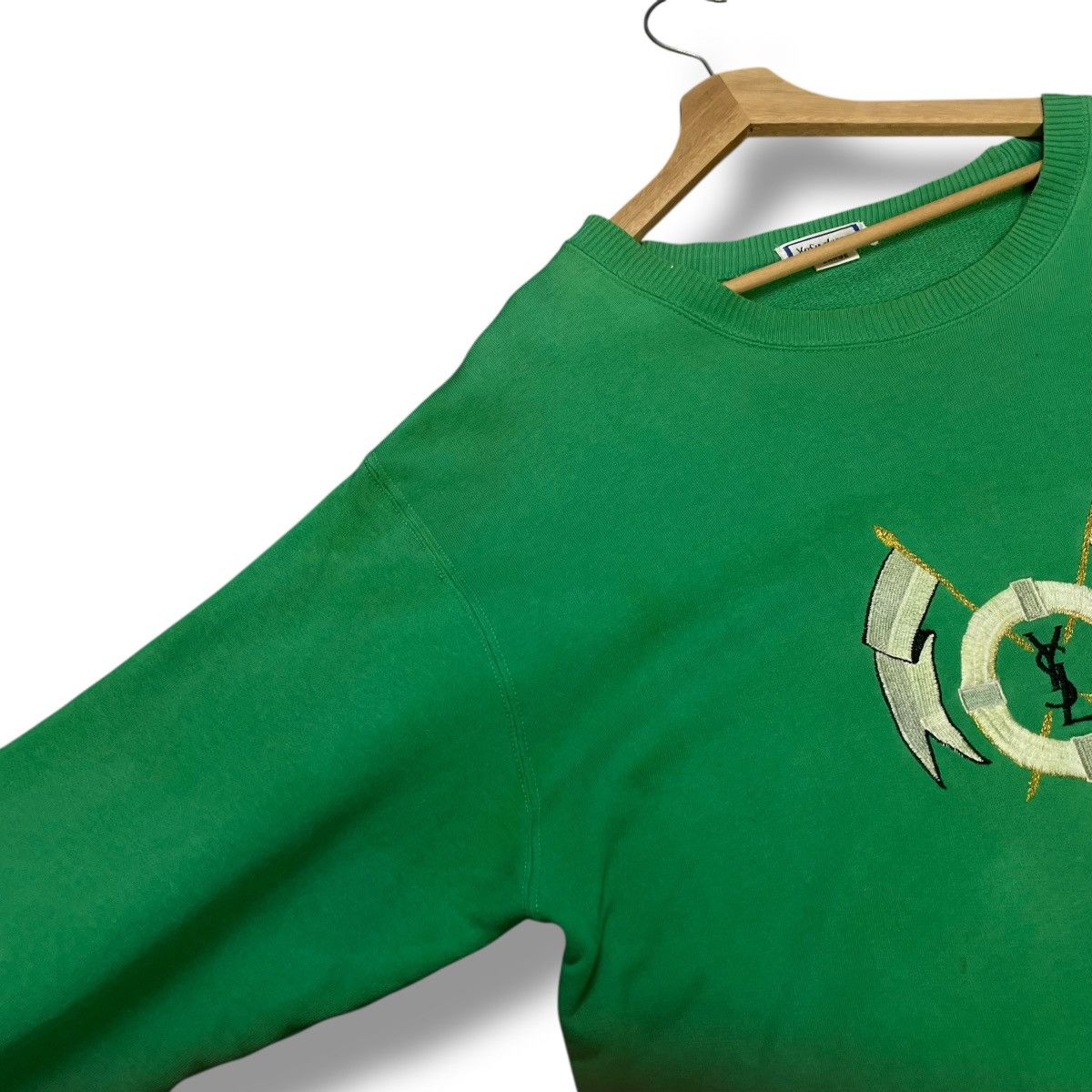 Yves Saint Laurent VINTAGE 80s YVES SAINT LAURENT EMBROIDERED LOGO SWEATSHIRT Size US L / EU 52-54 / 3 - 5 Thumbnail
