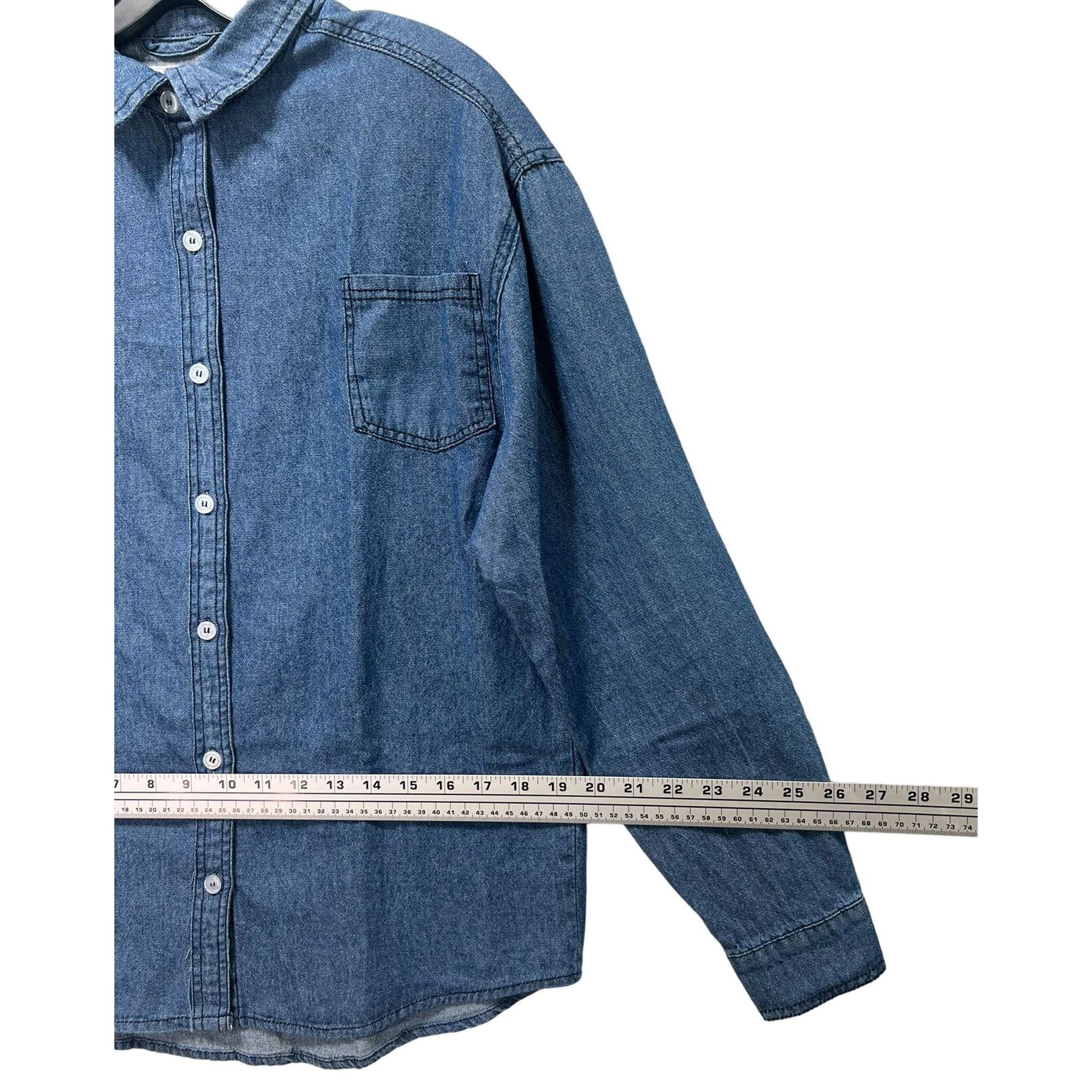 rue21 Rue 21 - Women's Chambray Long Sleeve Button Down Shirt With Size S / US 4 / IT 40 - 5 Thumbnail