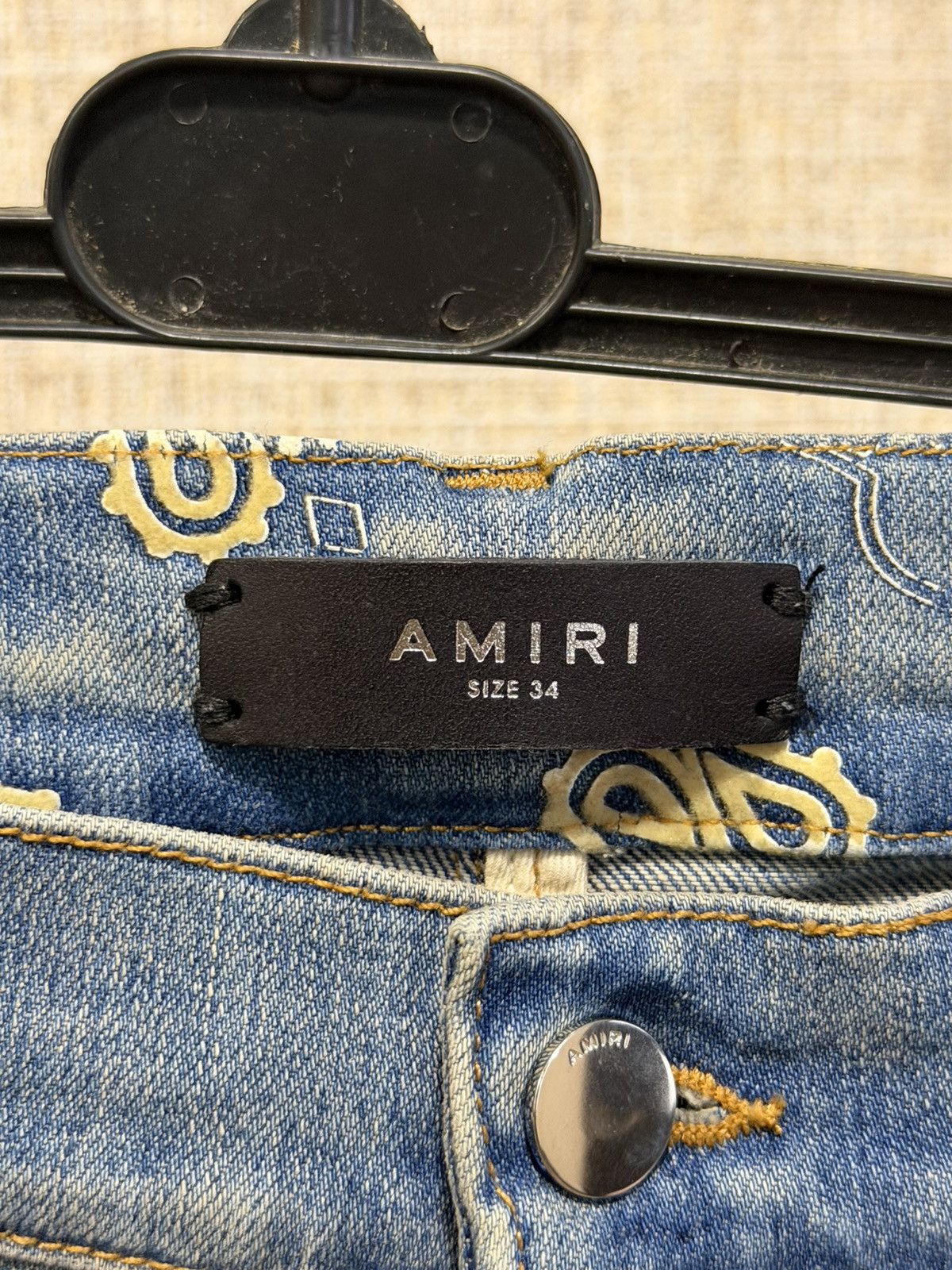 Amiri AMIRI FLOCKED PAISLEY BANDANA JEANS Size US 34 / EU 50 - 13 Thumbnail