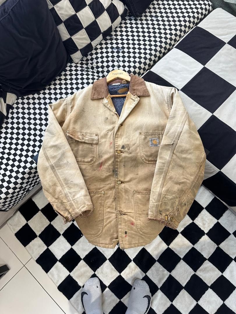 Carhartt × Vintage VINTAGE CARHARTT CHORE JACKET DISTRESS Size US XL / EU 56 / 4 - 1 Thumbnail