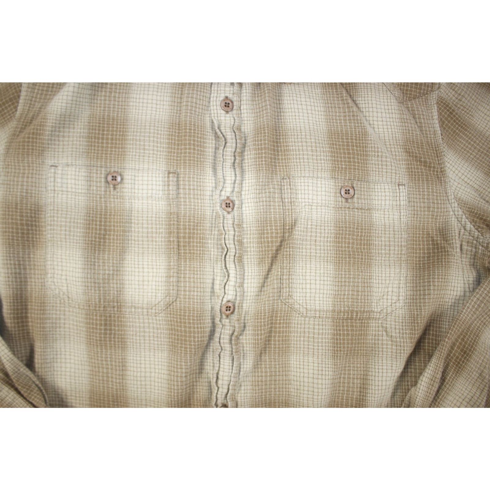 Burton Burton Shirt Men's Medium Flannel Button Down 100% Cotton Plaid Beige Size US M / EU 48-50 / 2 - 4 Thumbnail