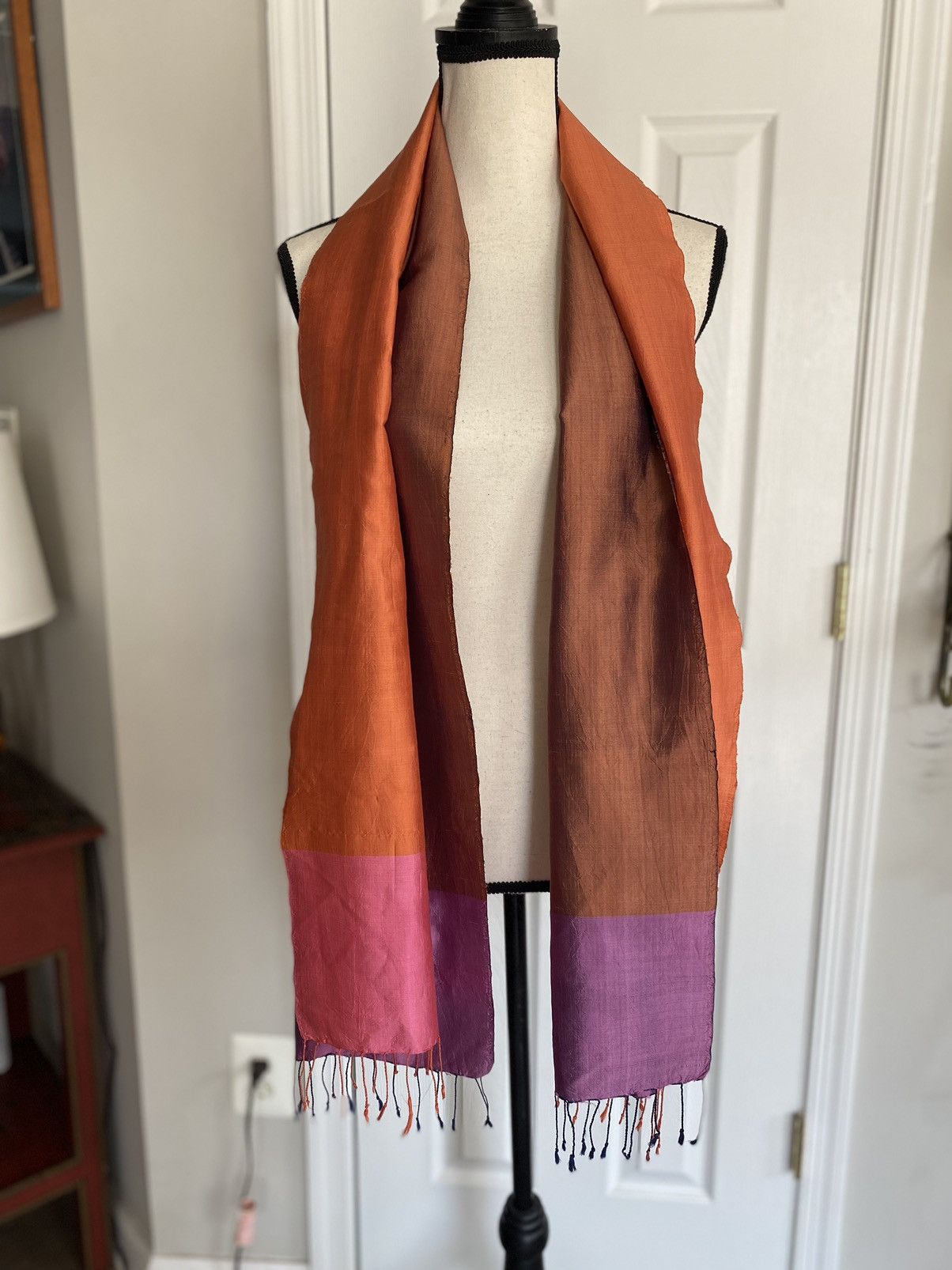 Other TABITHA CAMBODIA HANDCRAFTED SCARF SHAWL 100% CAMBODIAN SILK Size ONE SIZE - 5 Thumbnail