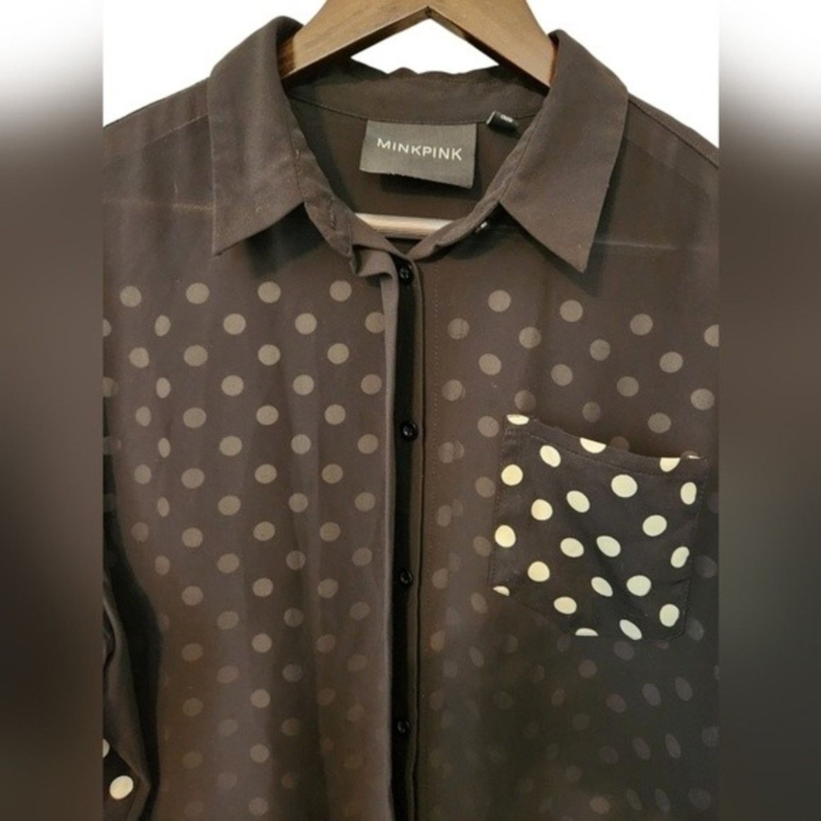 MINKPINK MINKPINK Hi low sheer button down top medium Size M / US 6-8 / IT 42-44 - 3 Thumbnail