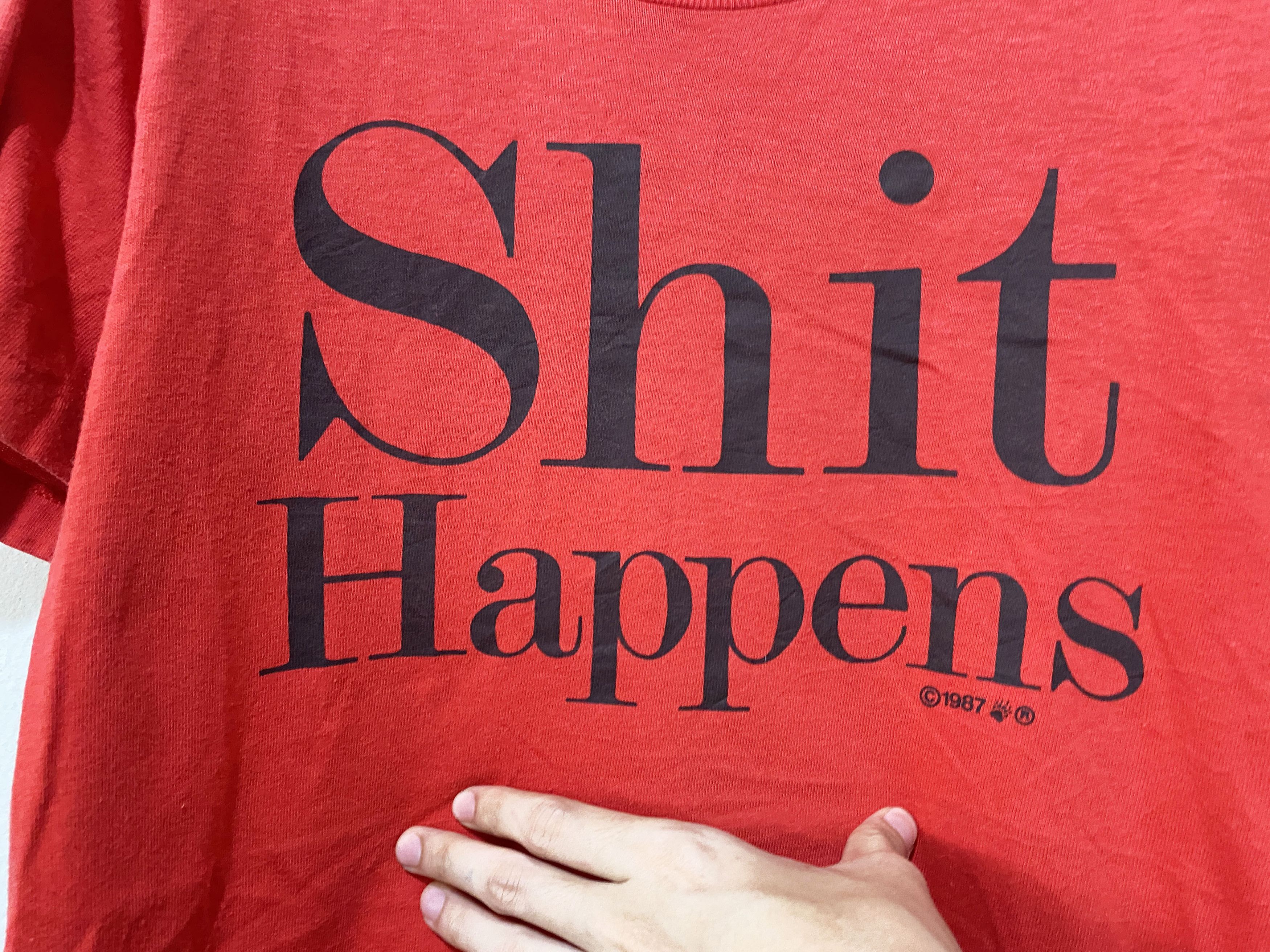 Grunt Style × Vintage Vintage 80s Shit Happens Shirt Size US S / EU 44-46 / 1 - 2 Thumbnail