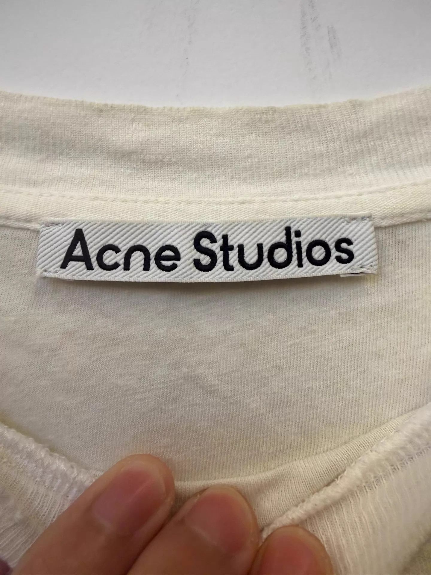 Acne Studios Acne 1996 Logo Vintage Spray Distressed Tee Off - White M Size US M / EU 48-50 / 2 - 3 Thumbnail