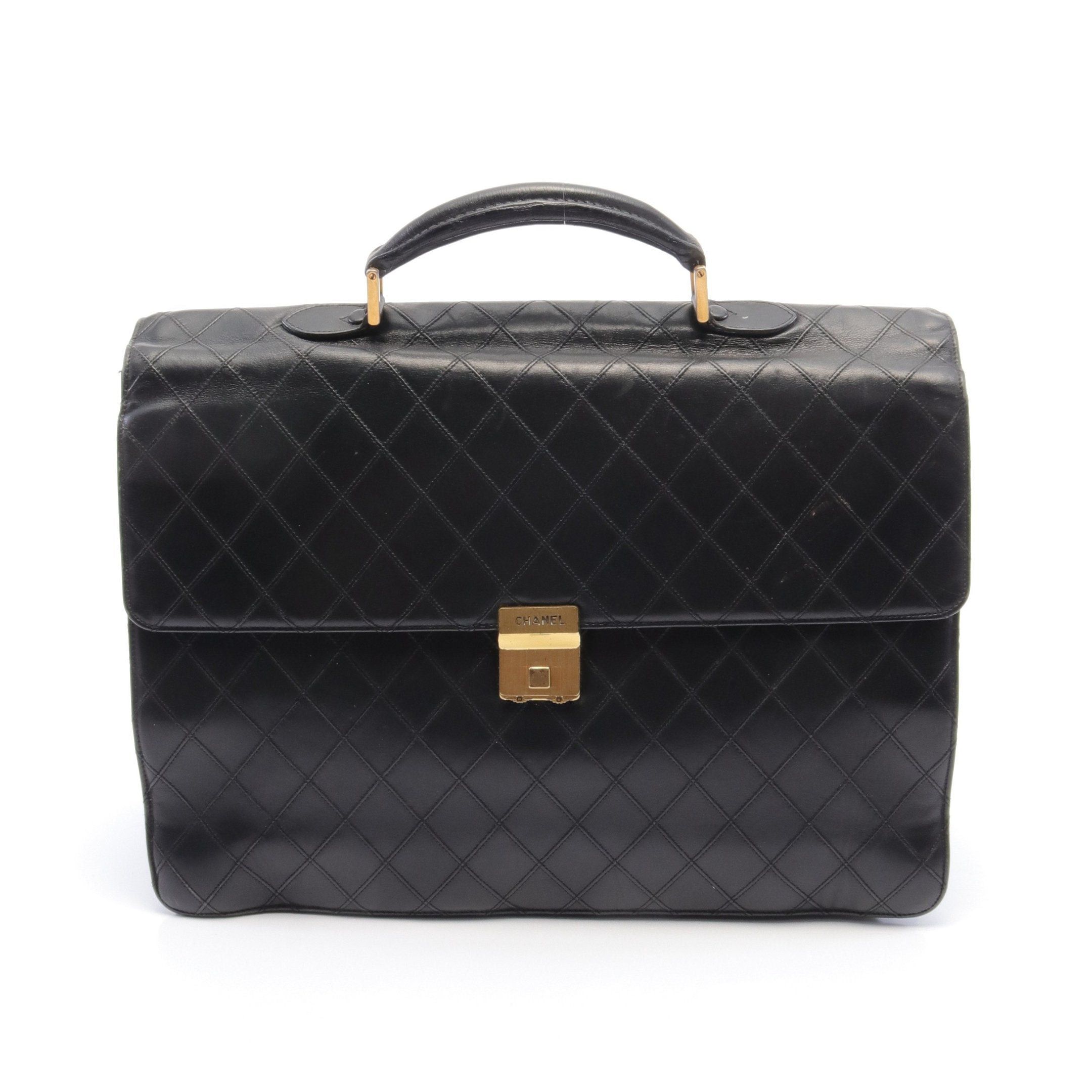 image of Chanel Bicolore Business Bag Lambskin Black Gold Hardware Vintage, Women's