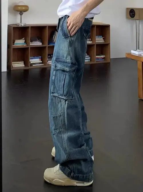 Jean Vintage washed pocket cargo jeans Size US 32 / EU 48 - 2 Thumbnail