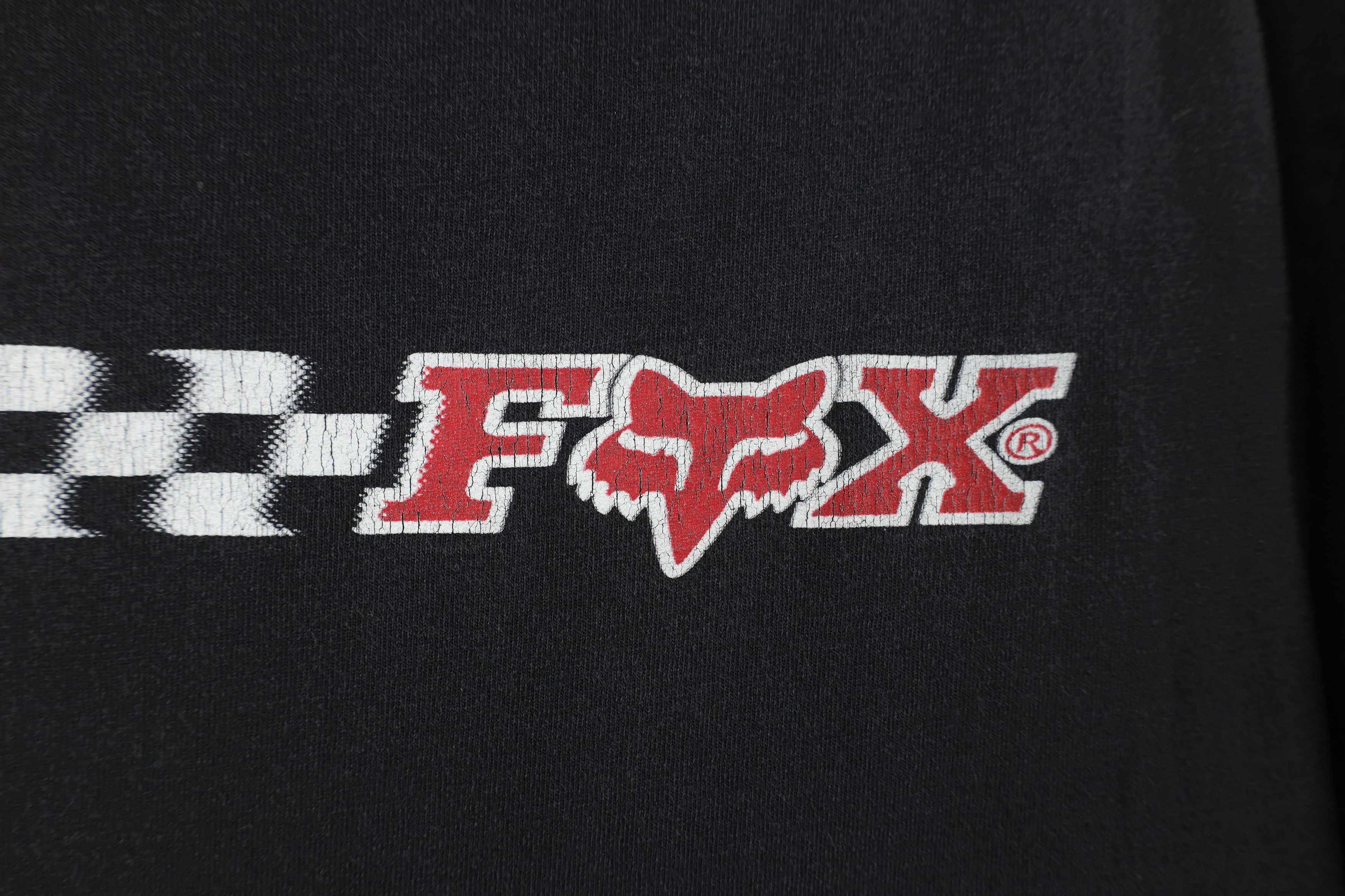 Fox Racing × Vintage Vintage 90s Fox Racing Checkered Flag T-Shirt Black USA Size US M / EU 48-50 / 2 - 5 Thumbnail