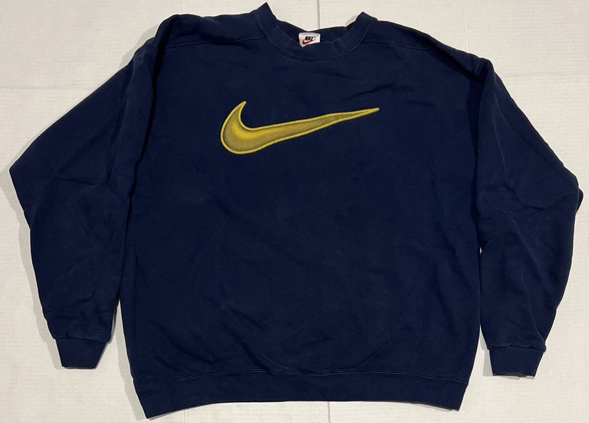 Nike Vintage 90s Nike White Tag Sweatshirt Usa Center Swoosh Blue Size US L / EU 52-54 / 3 - 1 Thumbnail