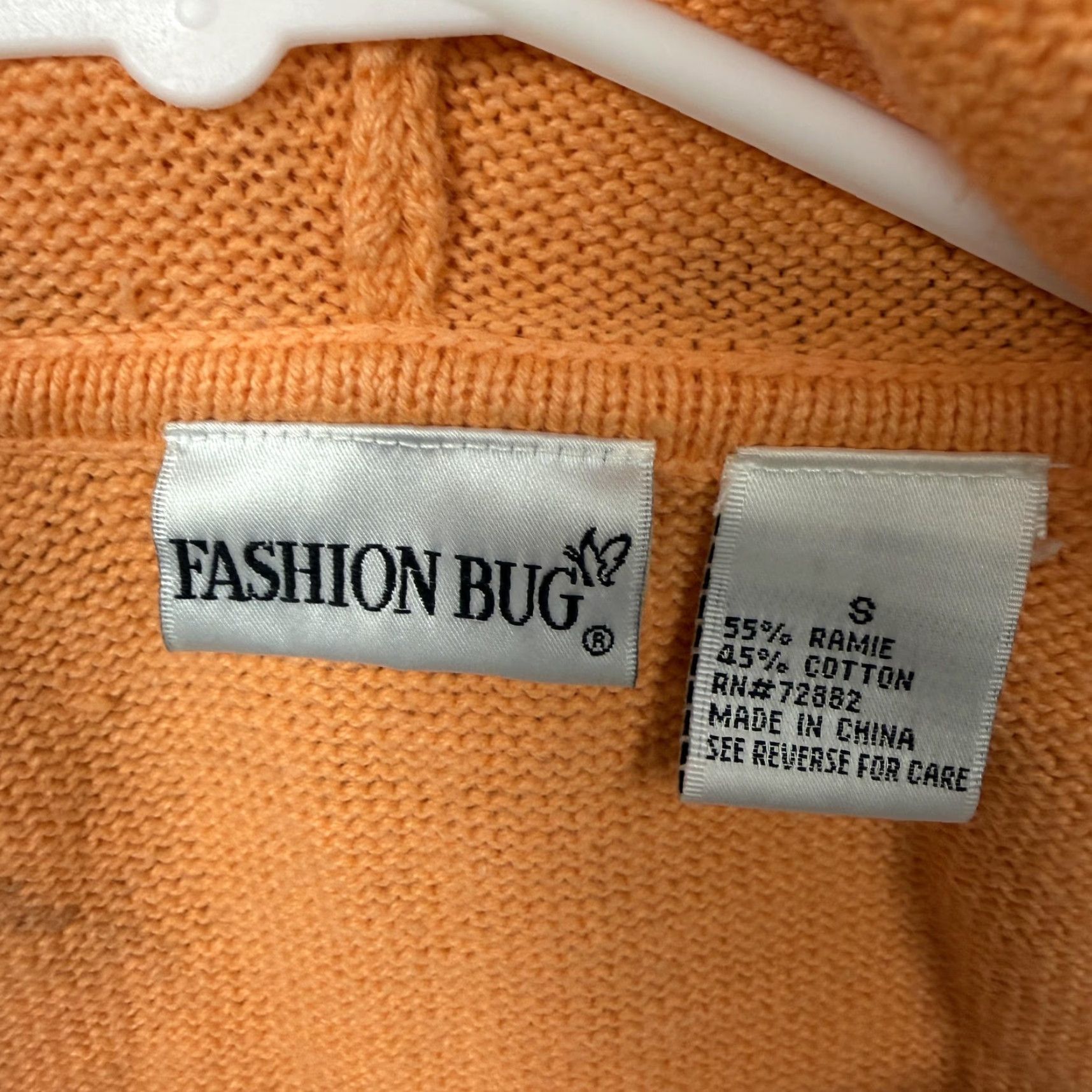 Vintage VINTAGE Fashion Bug Hoodie Sweater Womens S Peach Knit Full Zip Casual Spring Summer Size S / US 4 / IT 40 - 5 Thumbnail