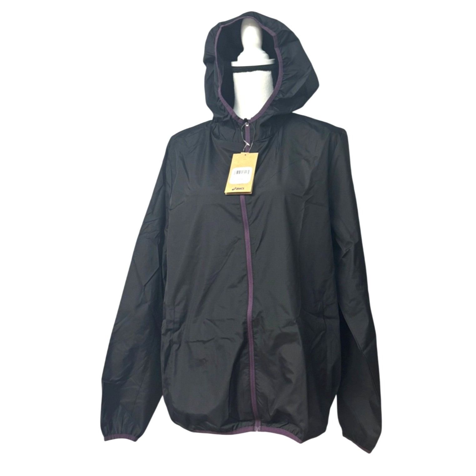 Asics ASICS Women's Hooded Packable Jacket, Black, Sz. L Size L / US 10 / IT 46 - 2 Thumbnail