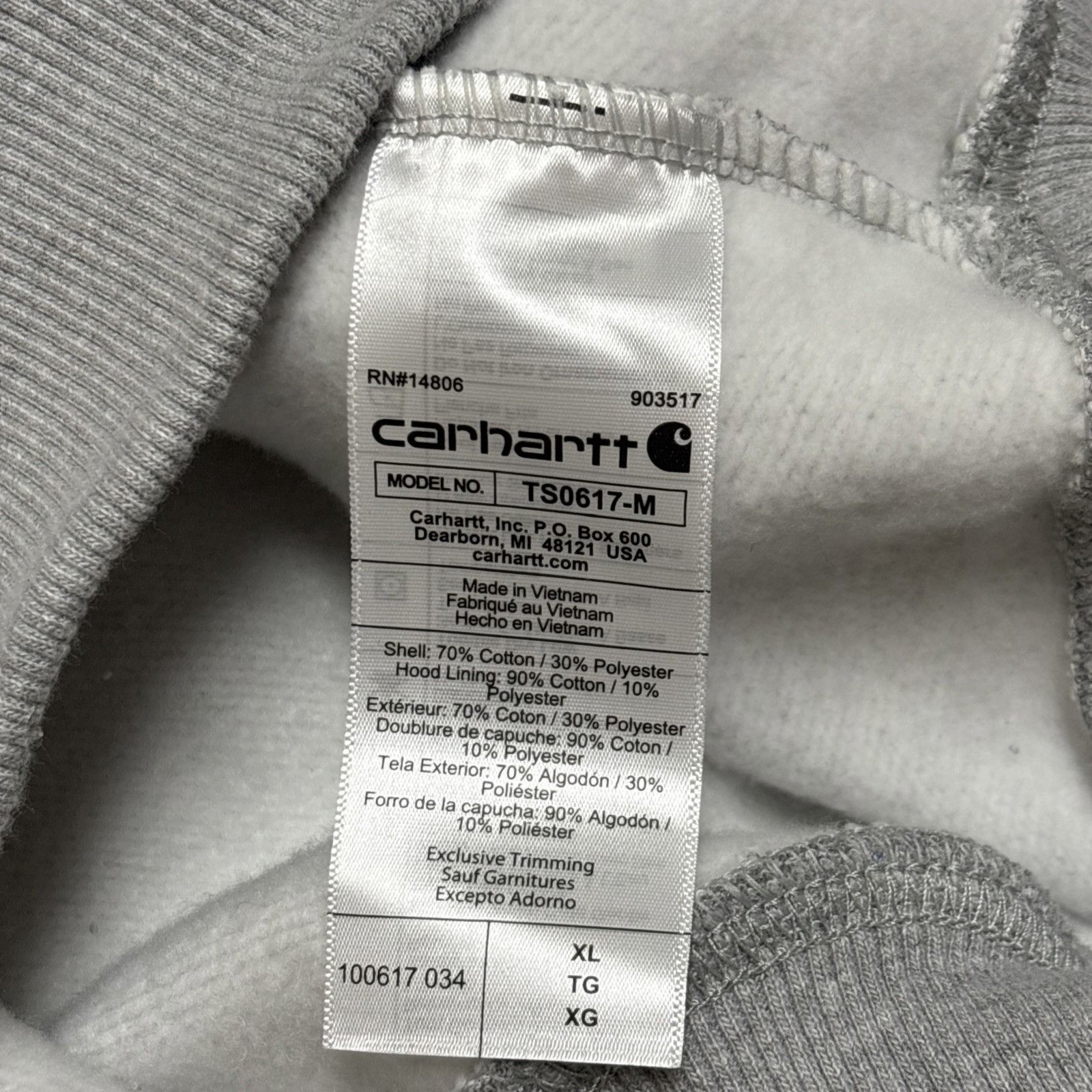 Carhartt Carhartt Rain Defender Hoodie Mens XL Gray Heavyweight Fleec Size US XL / EU 56 / 4 - 7 Thumbnail
