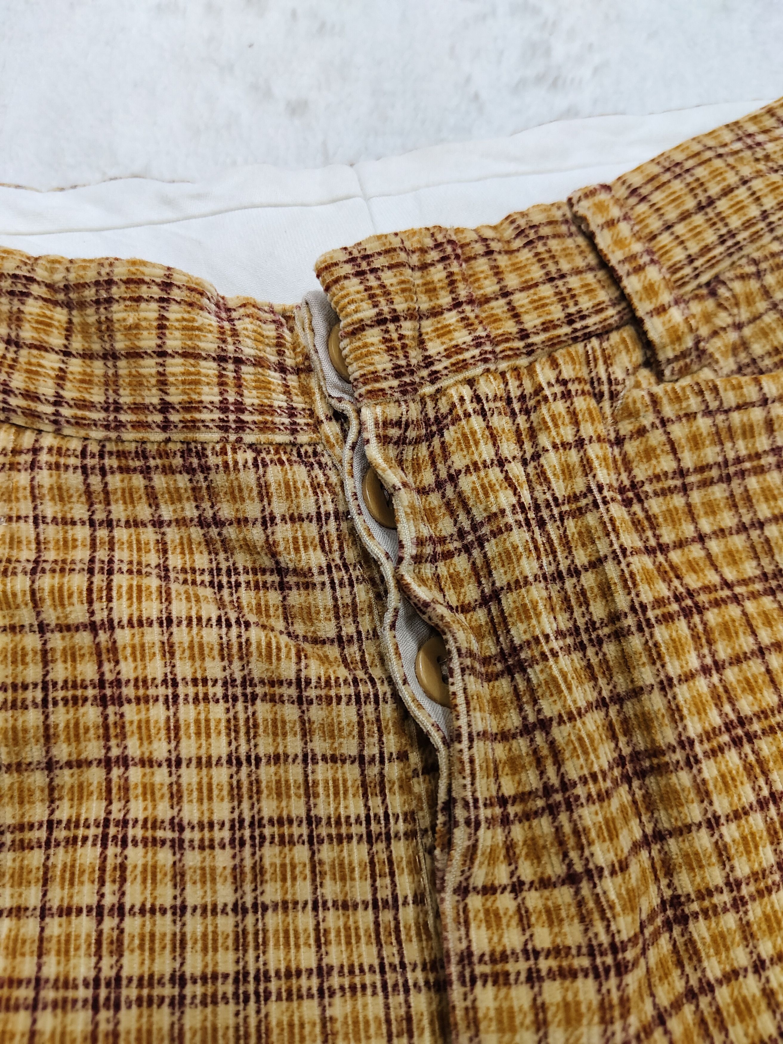 Romeo Gigli 🔥Vtg Romeo Gigli Tartan Corduroy Cropped Pants Size US 30 / EU 46 - 4 Thumbnail