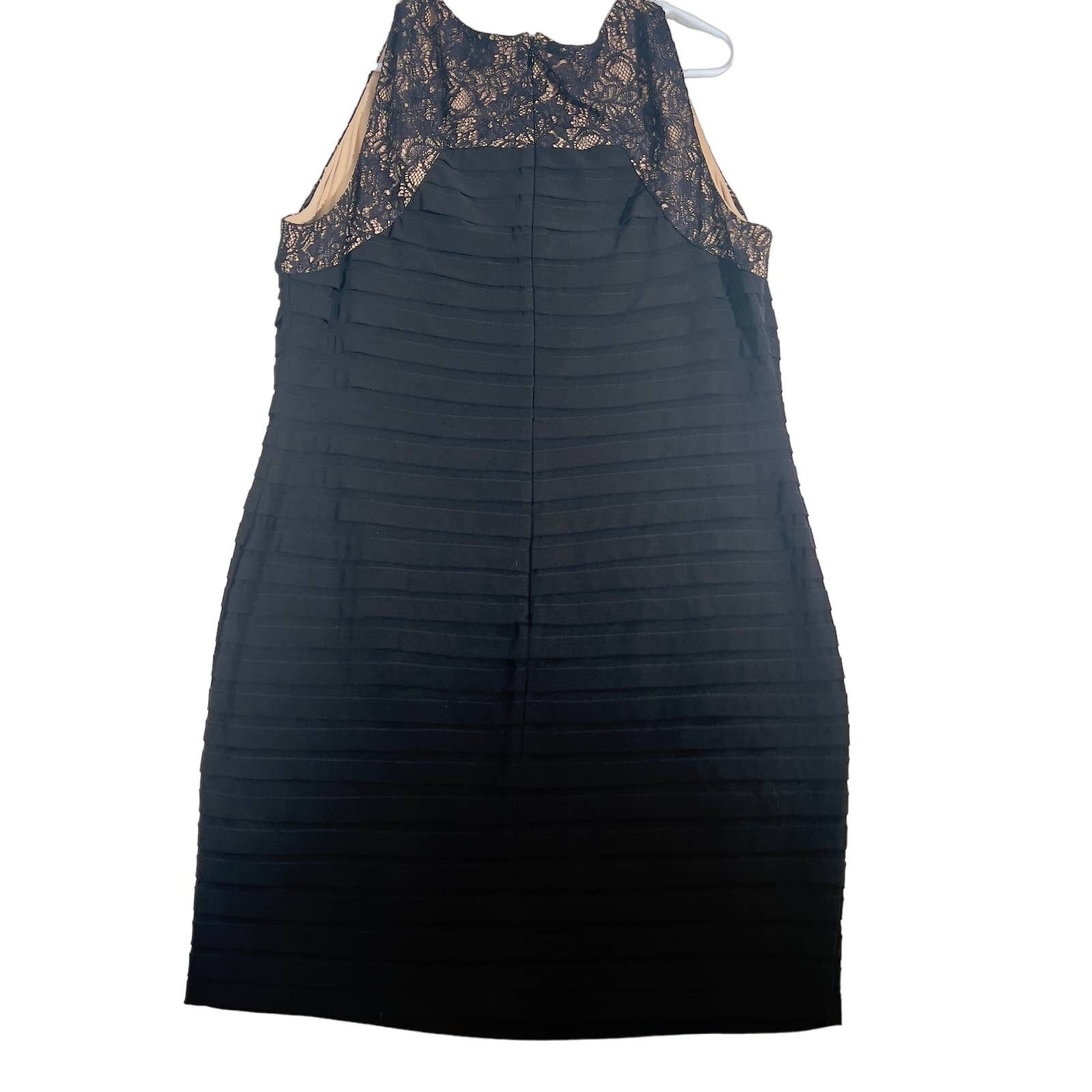 Adrianna Papell Adrianna Papell Above Knee Dress A-Line Woman Black Lace Top Size ONE SIZE - 3 Thumbnail