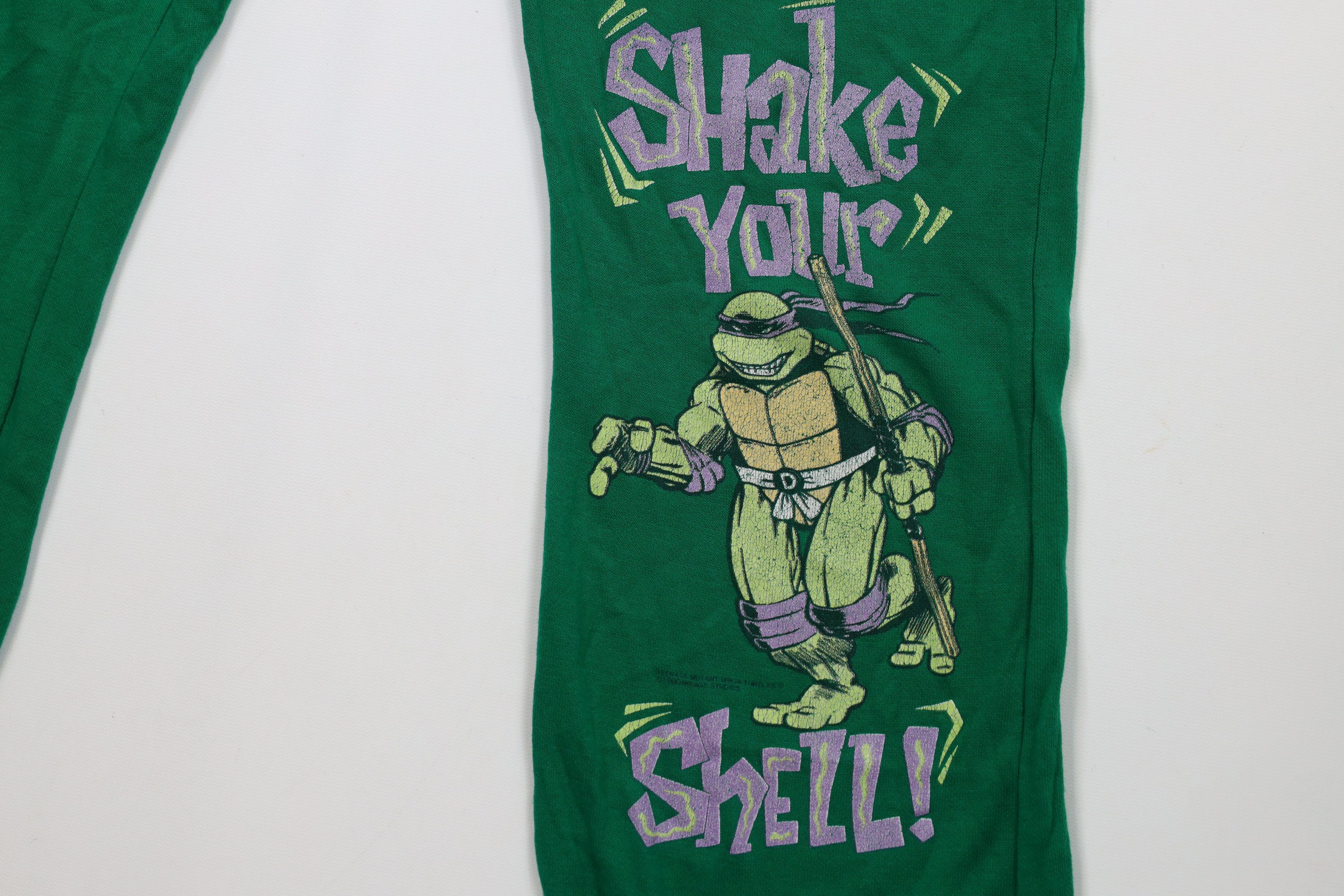 Vintage Vintage 90s Teenage Mutant Ninja Turtles Sweatpants Green Size US 32 / EU 48 - 5 Thumbnail