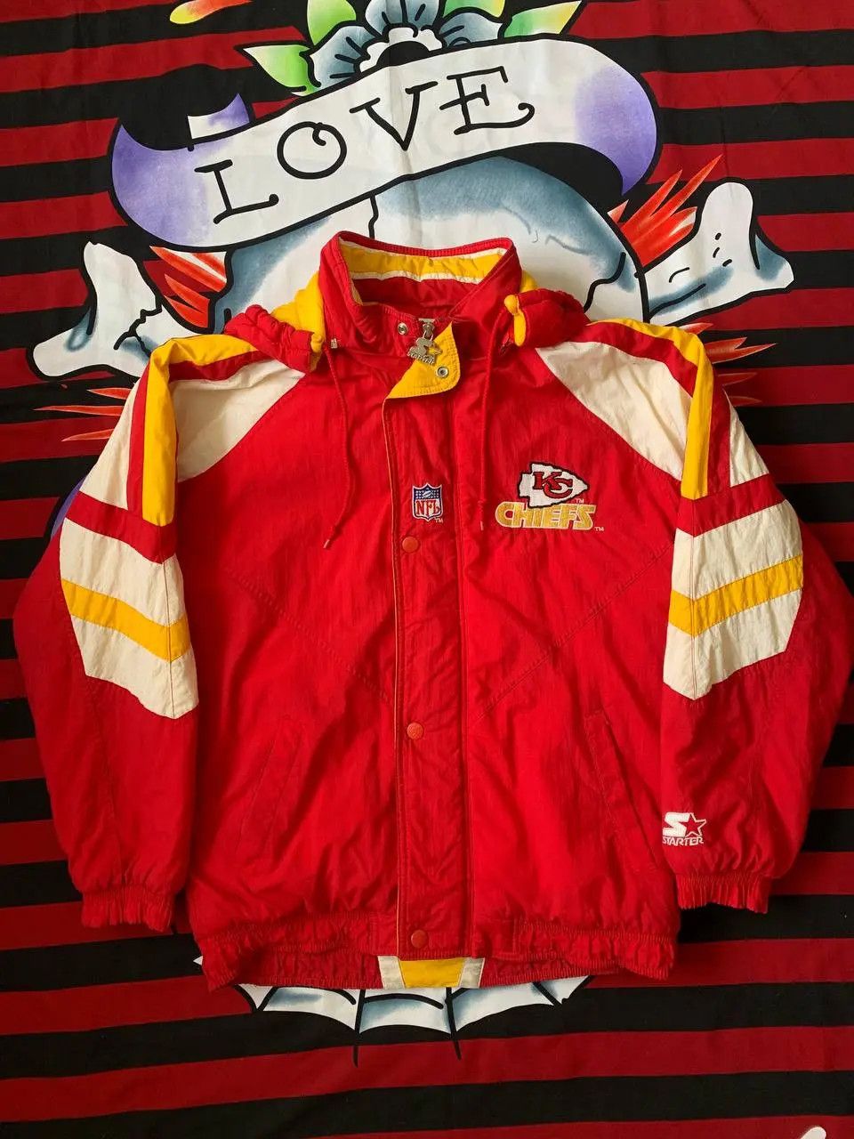 NFL Vintage Starter Pro Line Kansas City Chiefs NFL Jacket Sz S Size US M / EU 48-50 / 2 - 2 Thumbnail