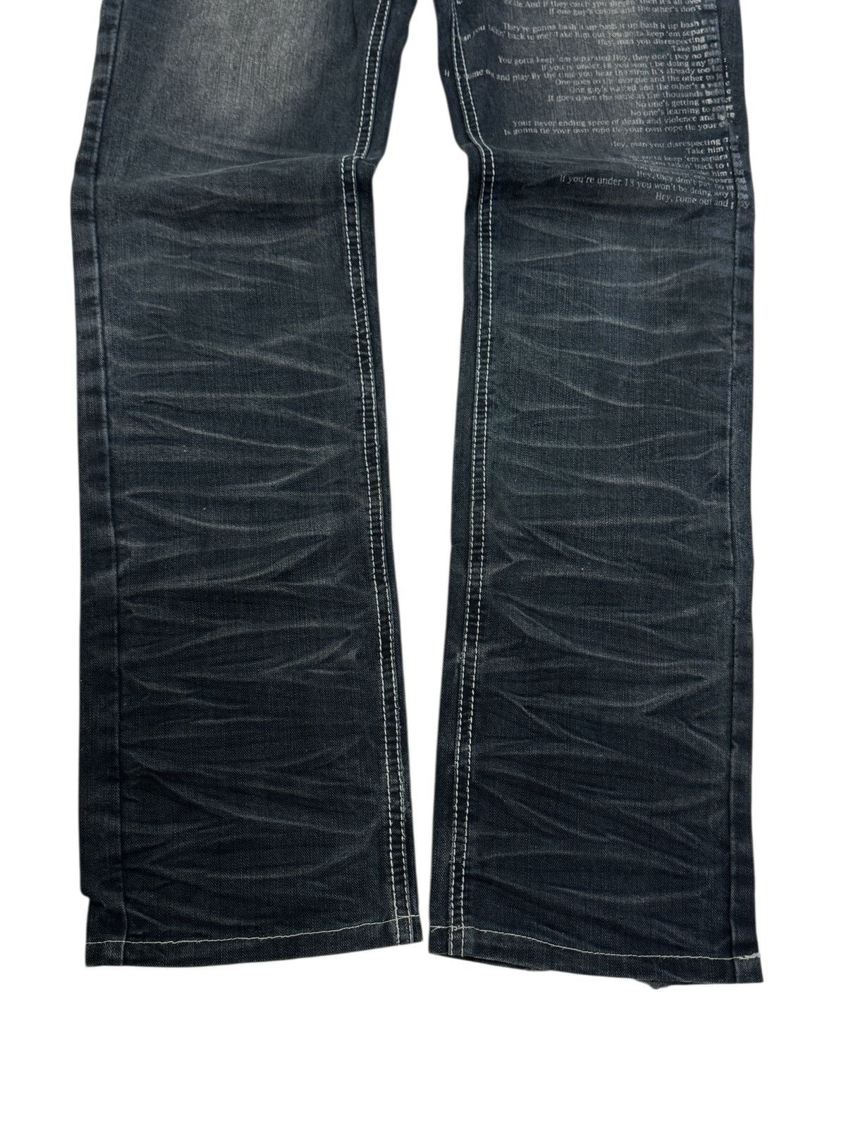 Hysteric Glamour In the Attic Printed Poem Claw Mark Distressed Denim Size US 29 - 7 Thumbnail
