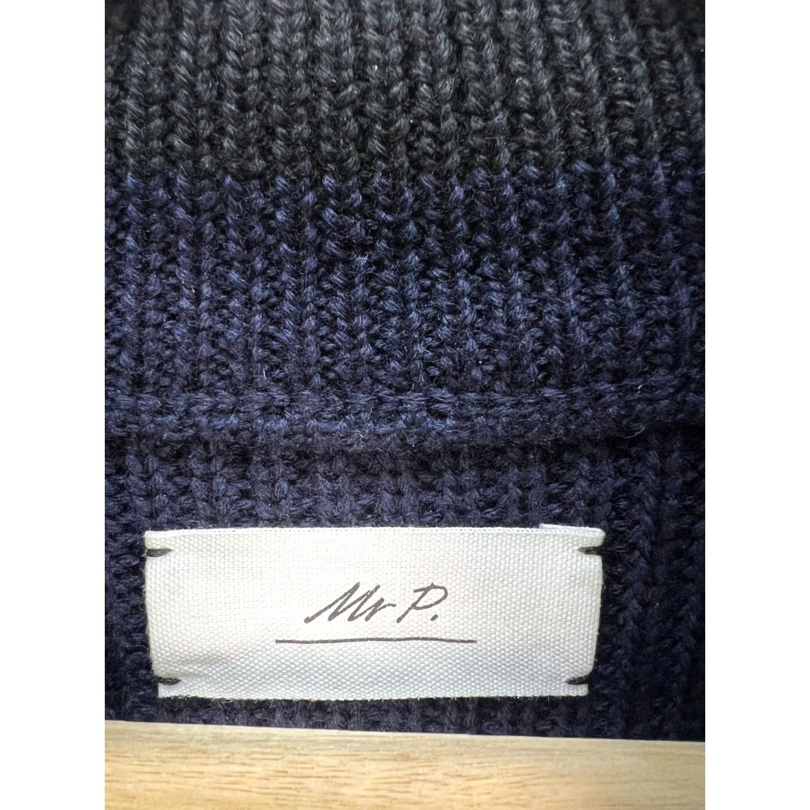 Mr P. Mr P. Porter Merino Wool Zip Up Cardigan Sweater Navy Men's Size M Size US M / EU 48-50 / 2 - 3 Thumbnail